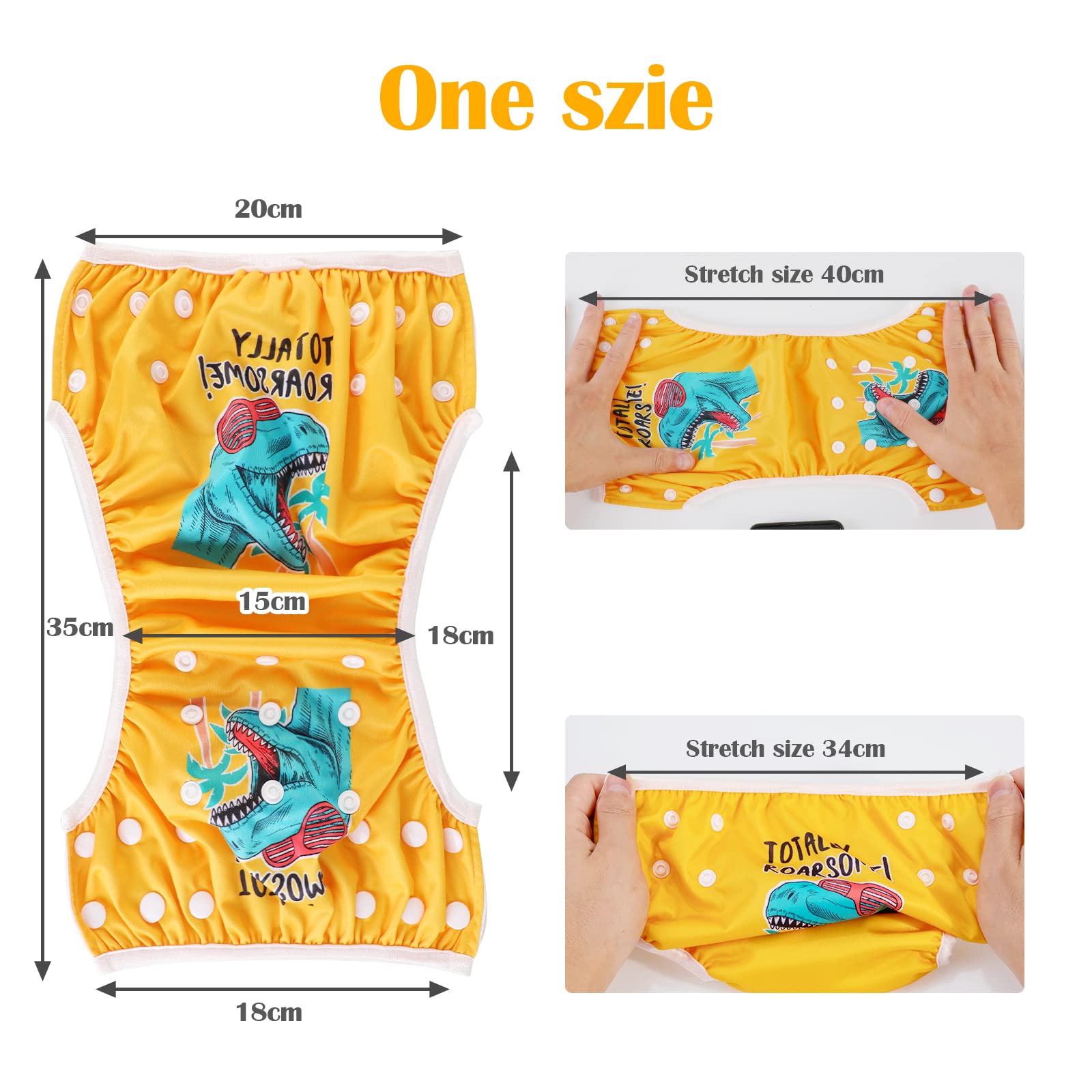 PHOGARY Pañal Bañador (2 Piezas) Pañal De Matar Pantalones De Entrenamiento, Pañales De Baño Para Niños Niñas 0-3 Años (3-10kg), Dinosaurio + Astronauta