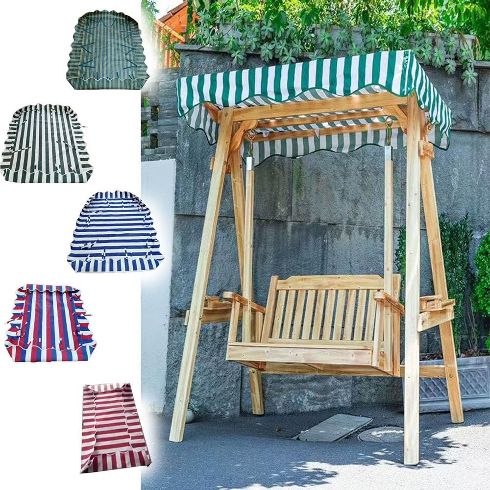 Toldo de repuesto azul para columpio de 3 plazas con protección UV y tela impermeable 142x120 cm