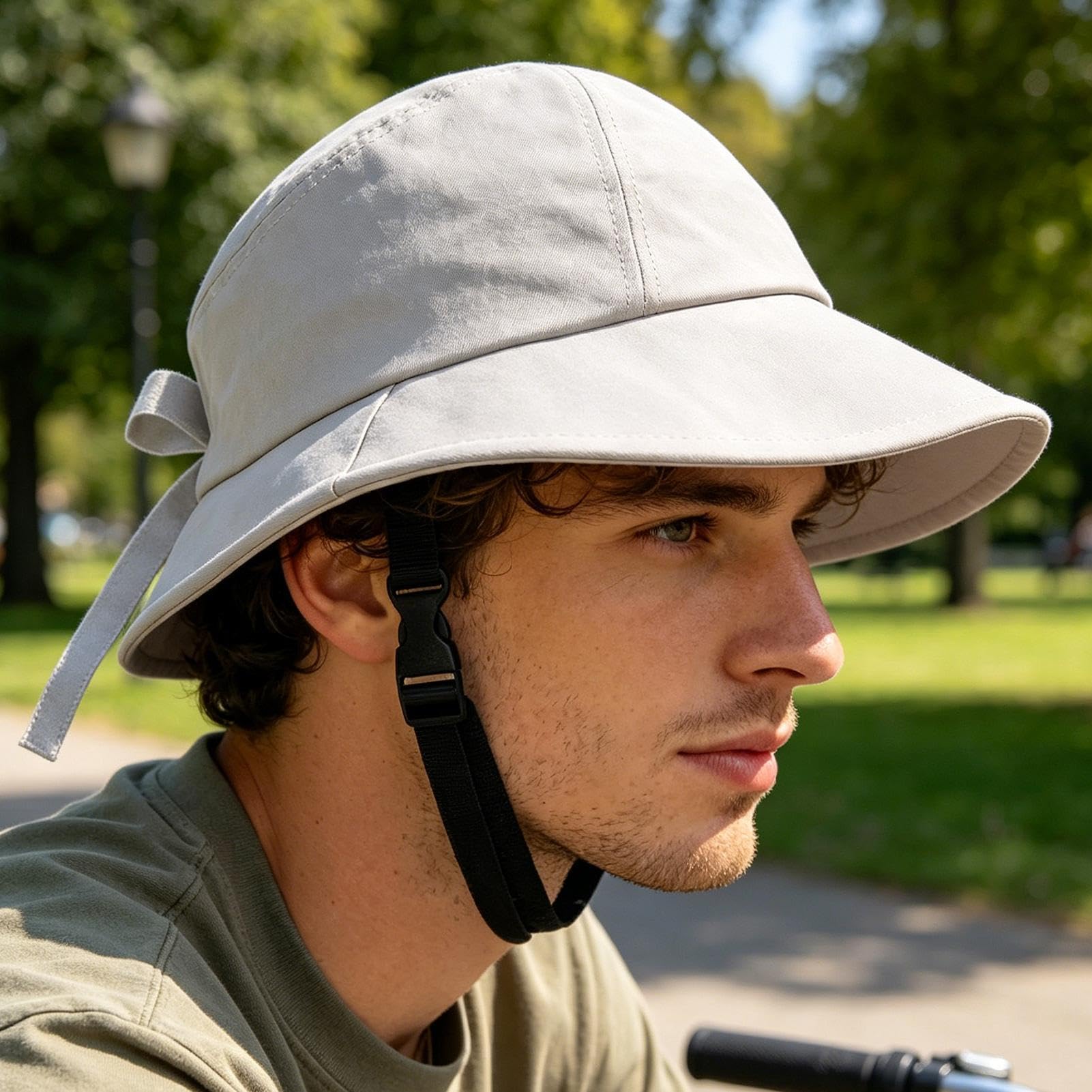 Casco De Bicicleta Estilo Sombrero - Sombrero De ala Ancha Y Protección Solar | Casco De Seguridad para Ciclismo - para Ciclistas Playa Ocio Ciclistas Casuales Verano Caluroso Y Ciclismo Al Aire