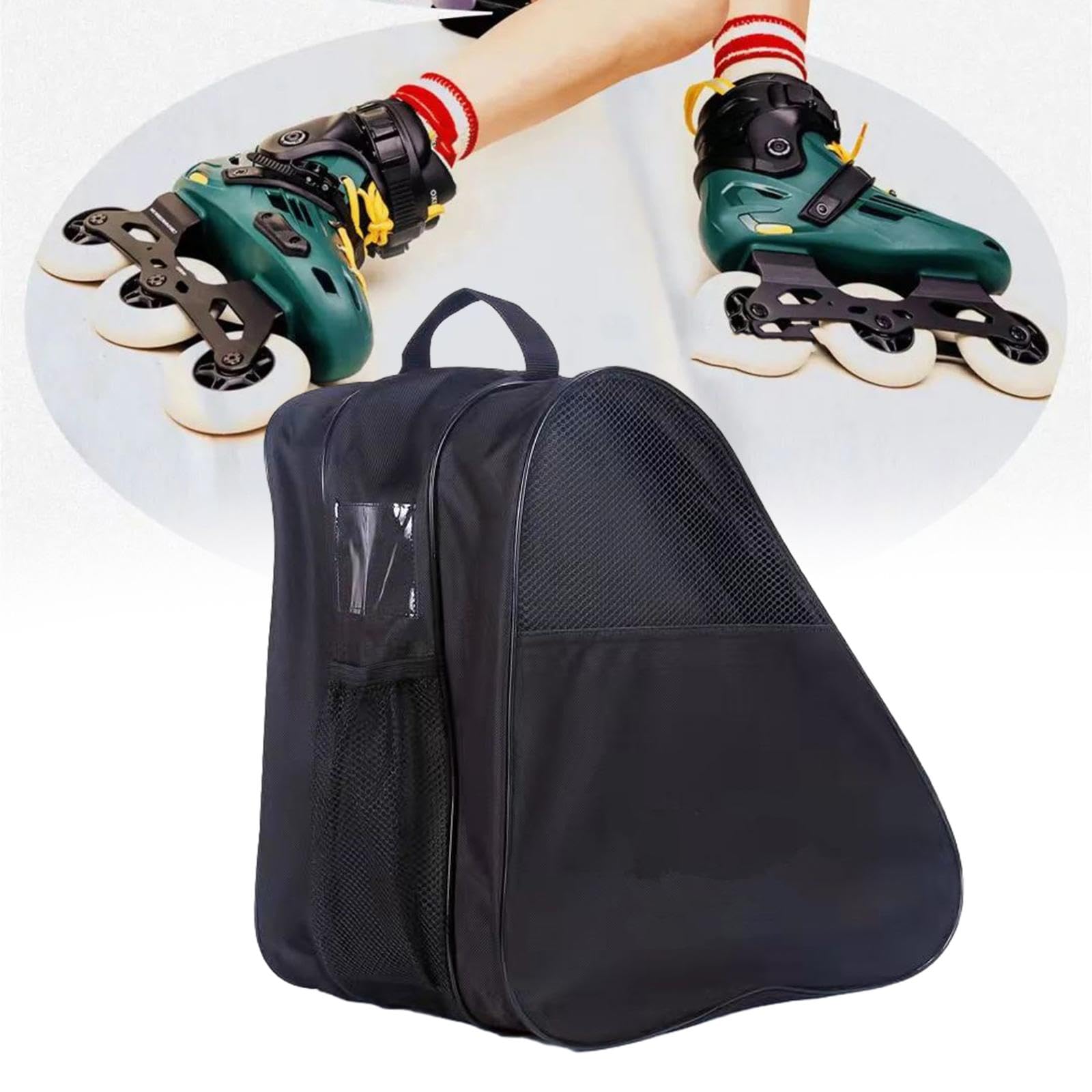 F Fityle Sac de Transport pour Patins à roulettes, Accessoires de Patinage, Patins de Hockey sur Glace, Sac à Main en Tissu Oxford, Sac de Patinage sur Glace,