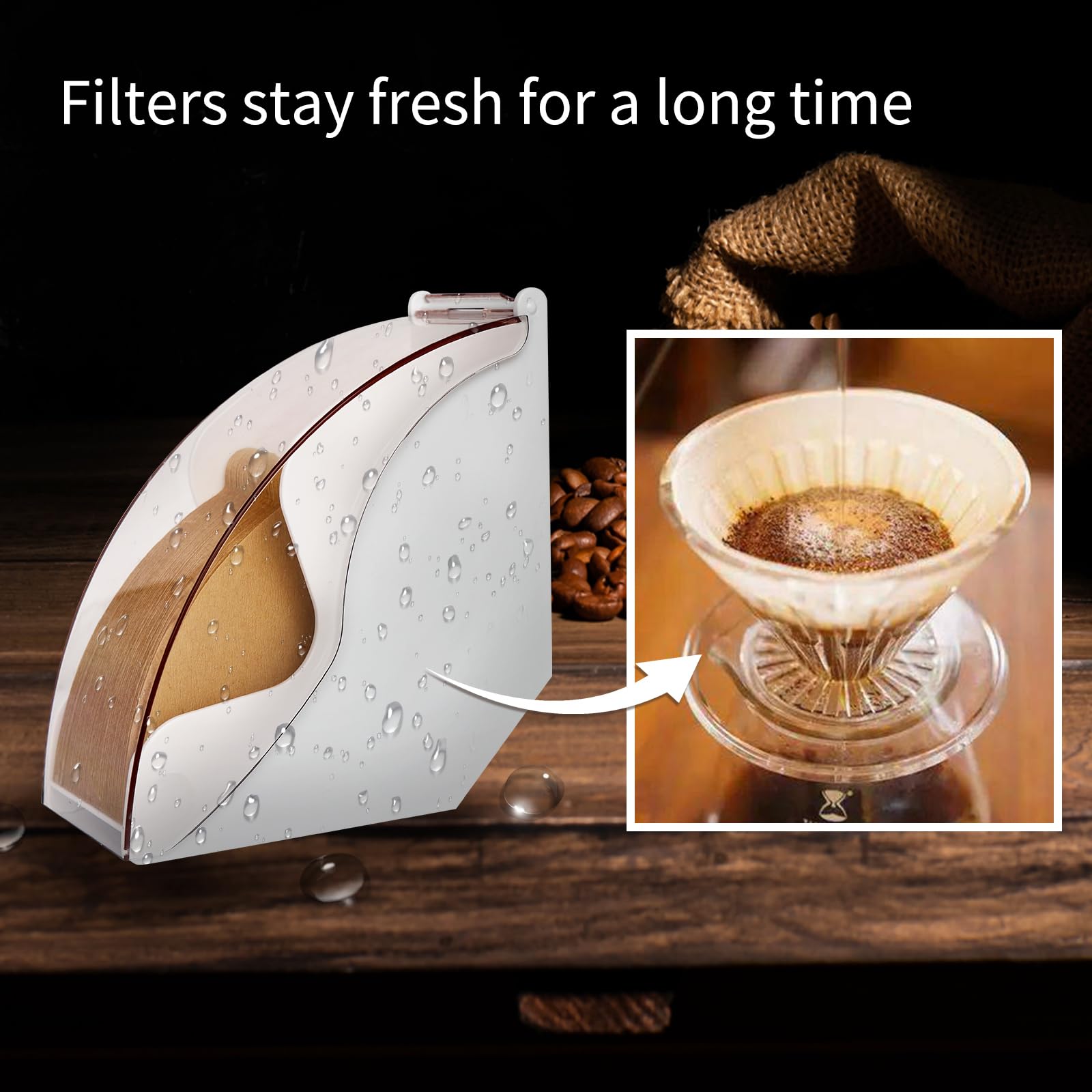 Porta filtro caffè per organizer e accessori per stazioni caffè (bianco)