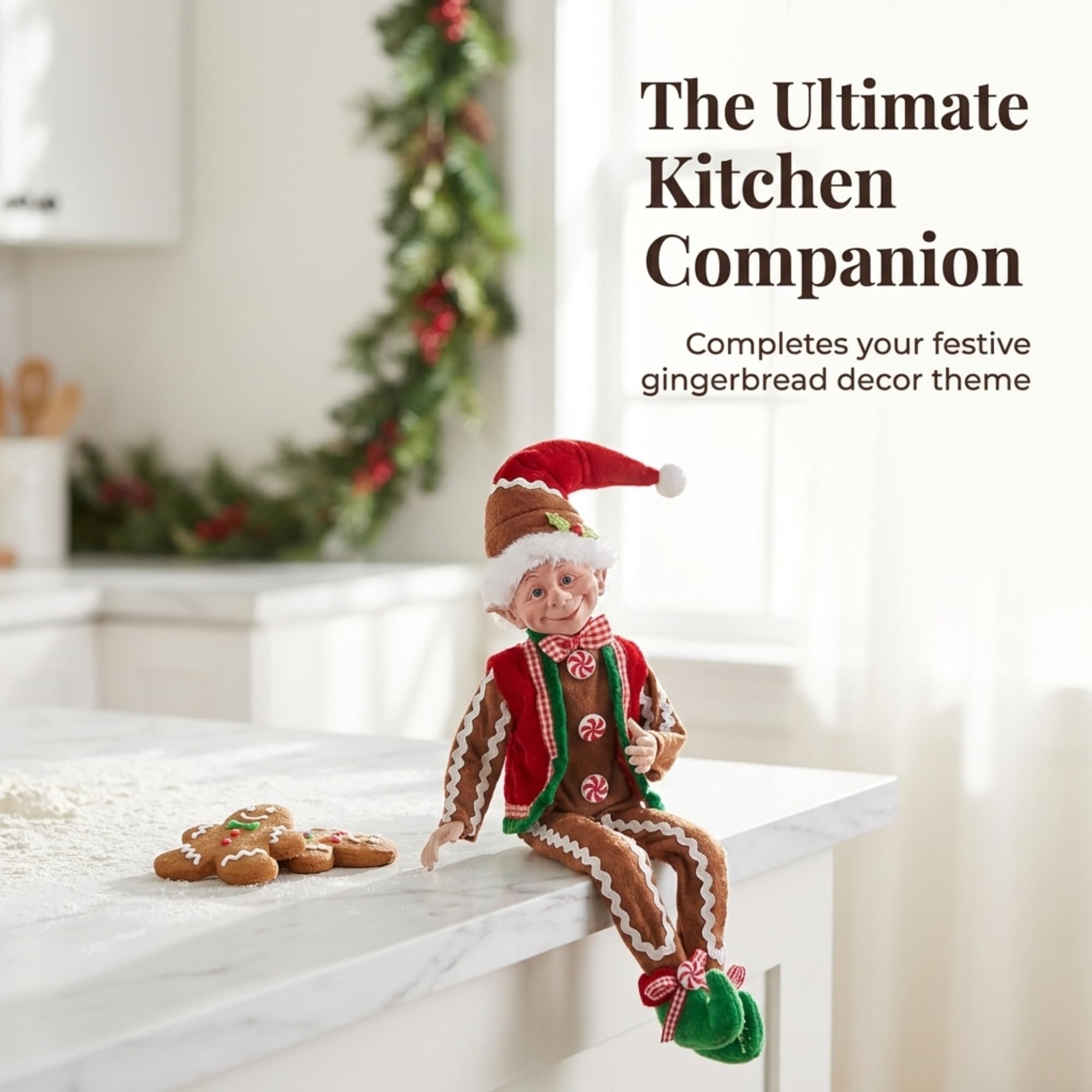 RAZ Imports 2021 to Grandmother's House We Go 40 cm piernikowy posable elf figurka