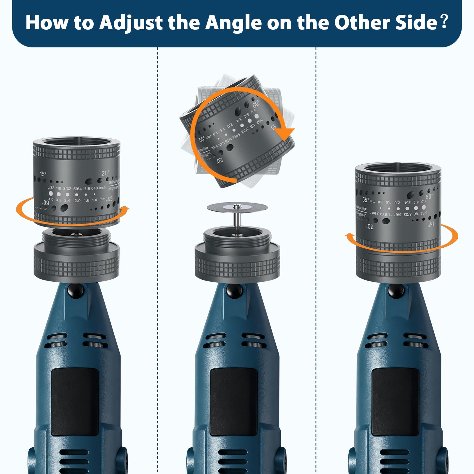 Ponceuse à électrodes 260 W pour soudage TIG - Kit d'affûtage à électrodes en tungstène pour soudage - 6 tailles - 8 angles - Meuleuse TIG avec bloc de ponçage plat - 10 roues diamantées - 3 mandrins