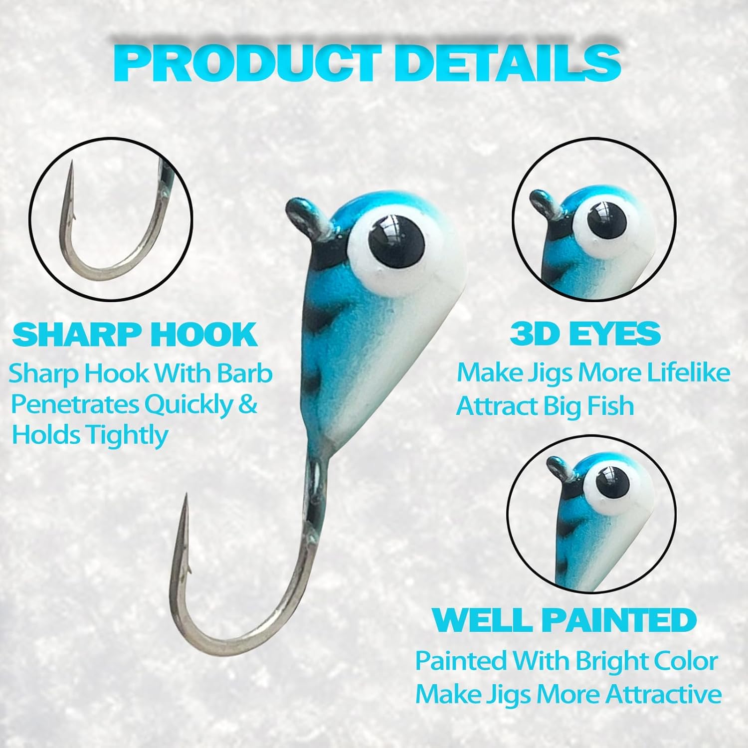 Tungsten Ice Fishing Jigs 24pcs Ice Fishing Lures UV Glow in Dark Ice Fishing Jig Set for Crappie Panfish Walleye