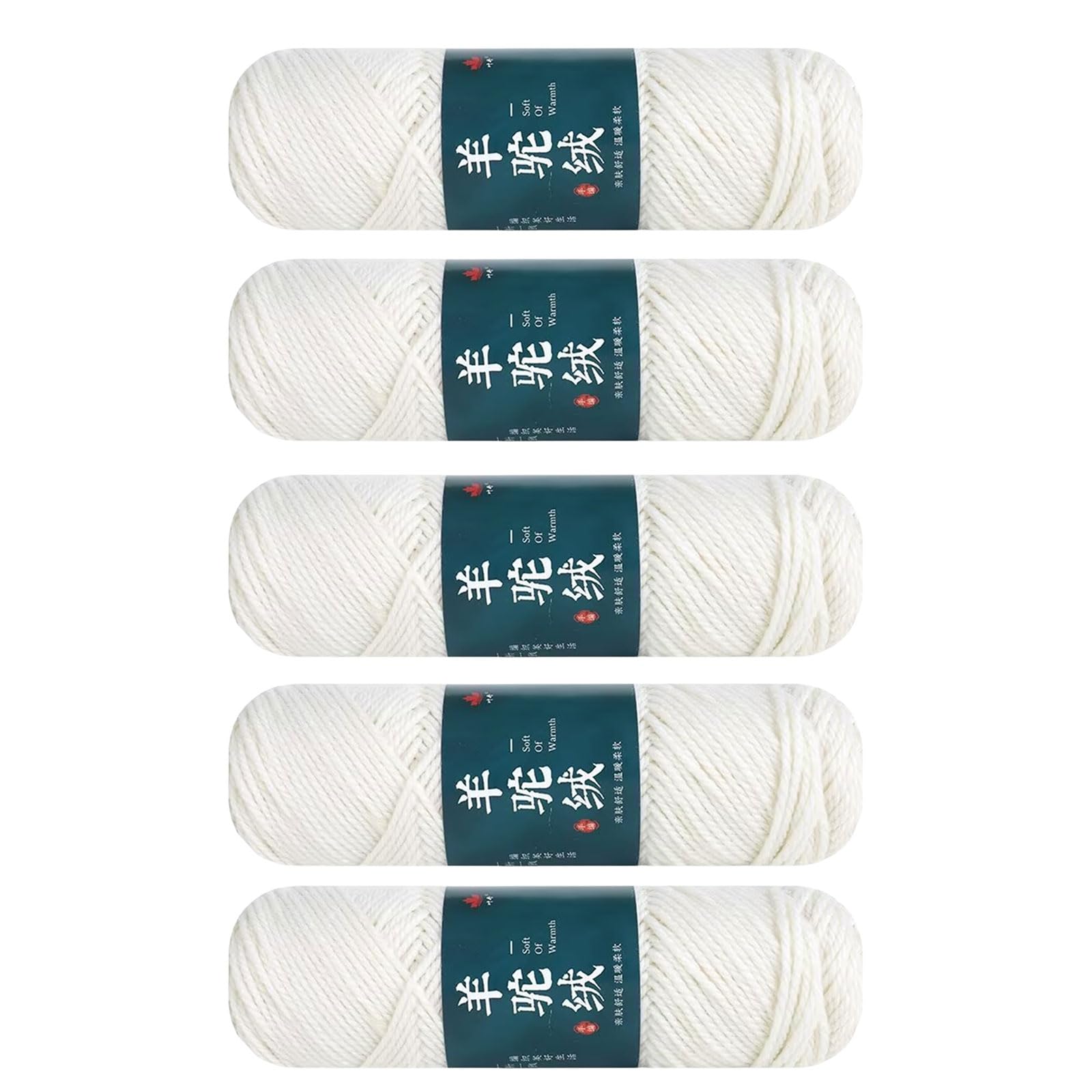 Jazuaiao Of 5 Soft Crochet Yarn Soft Hand Knitting Yarn 100g / Roll for Knitting Rugs Sweaters Scarves Hat Gloves