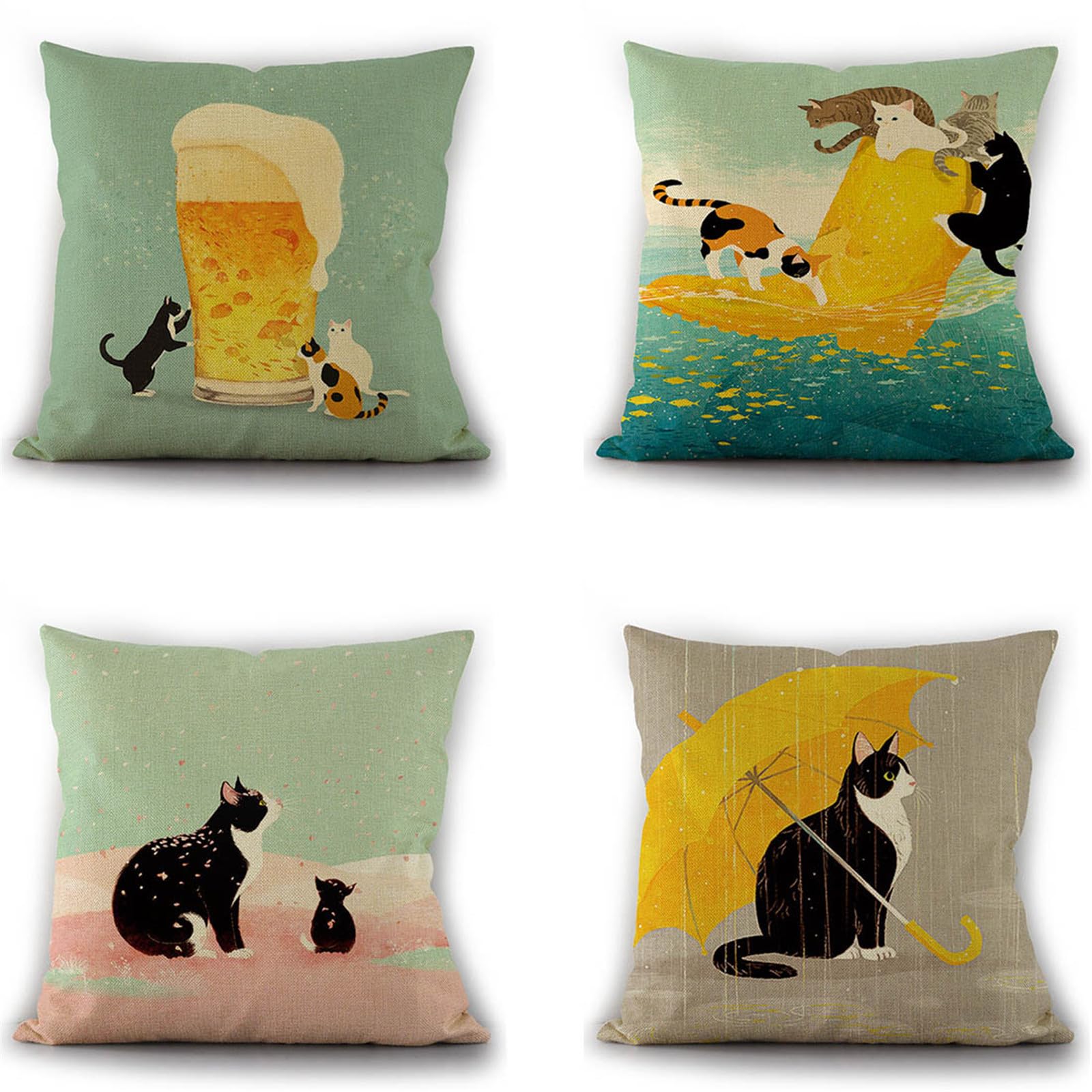 Housses de coussin 80x80cm de salon taie d'oreiller en lin décoration pour canapé chambre extérieur