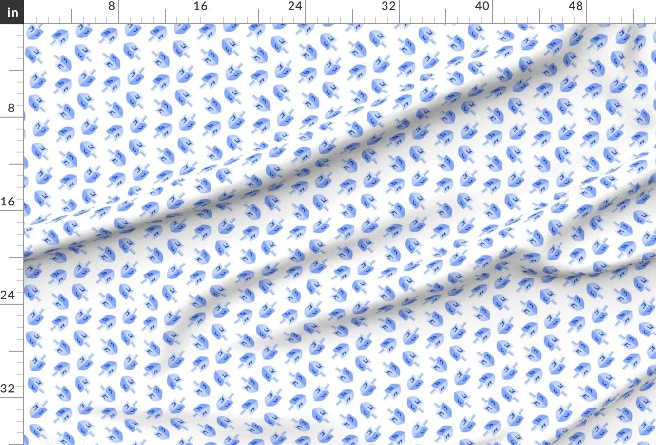 Spoonflower Fabric - Blue White Hanukkah Trendy Holiday Printed on Chiffon Fabric by The Yard - Sewing Fashion Apparel Dresses Home Decor