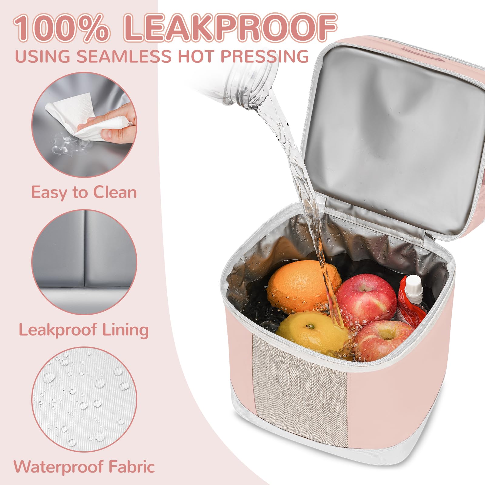 Mancro Muttermilch-Kühltasche mit Eisbeutel, doppellagig, für 6 Flaschen bis zu 266 ml, isolierte Flaschentaschen für Kindertagesstätte und Reisen, Rosa