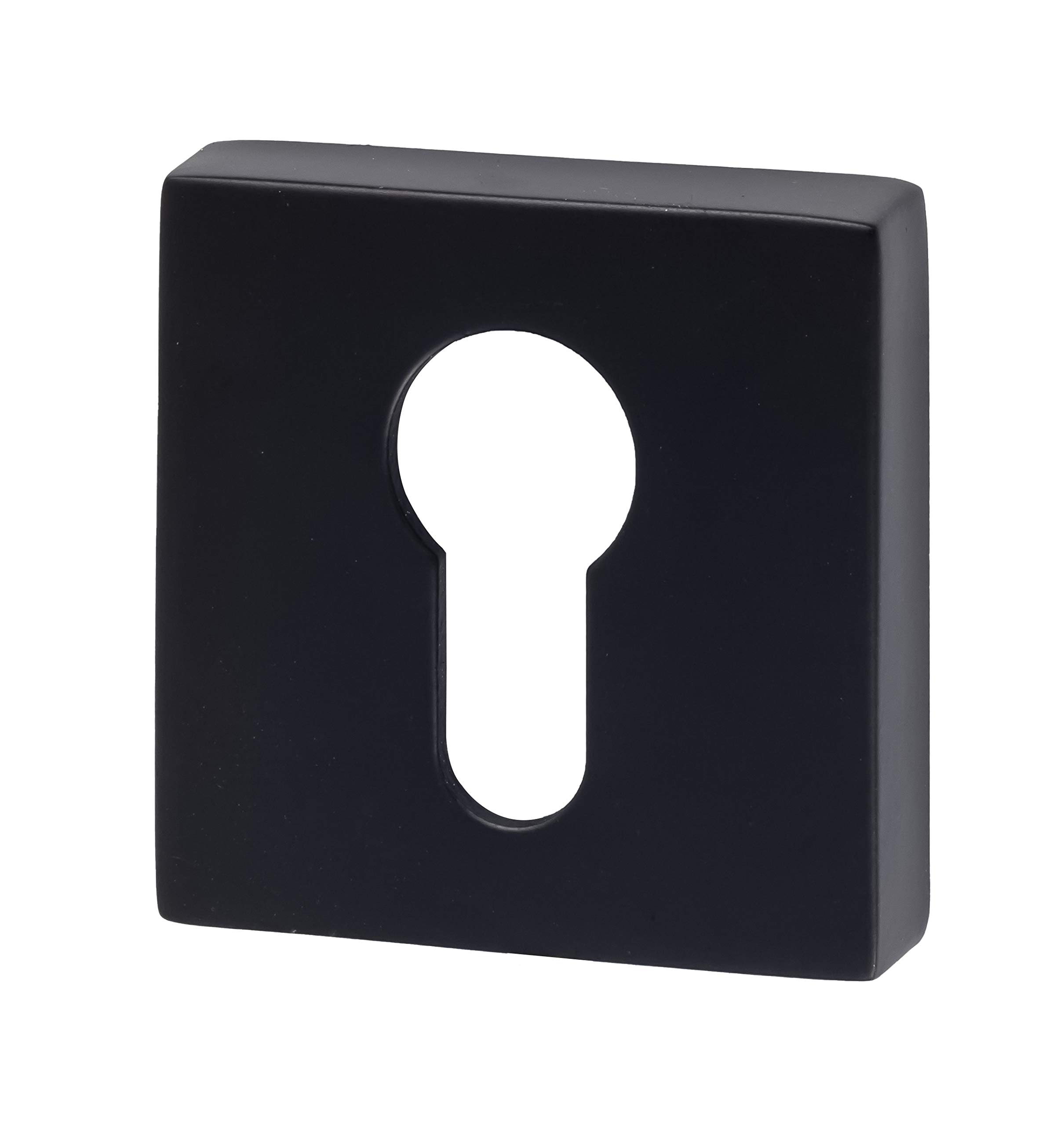 Turkish Design Luxury Square Euro Profile Keyhole Cover Escutcheon (Matt Black)
