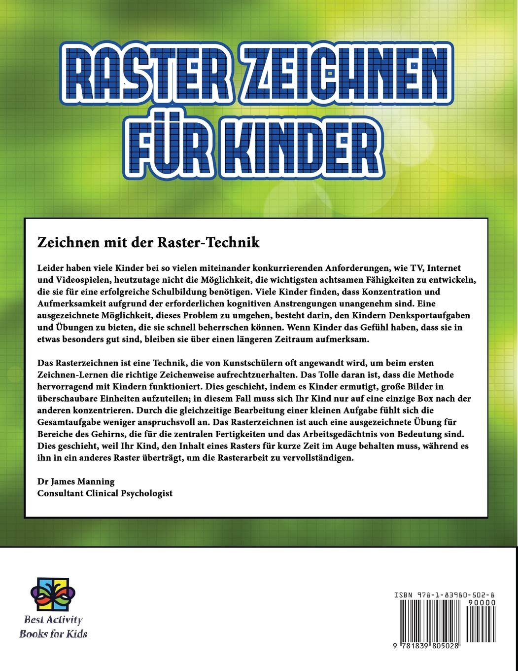 Zeichnen lernen Titel (Raster zeichnen für Kinder - Volume 1): Dieses Buch bringt Kindern bei, wie man Comic-Tiere mit Hilfe von Rastern zeichnet