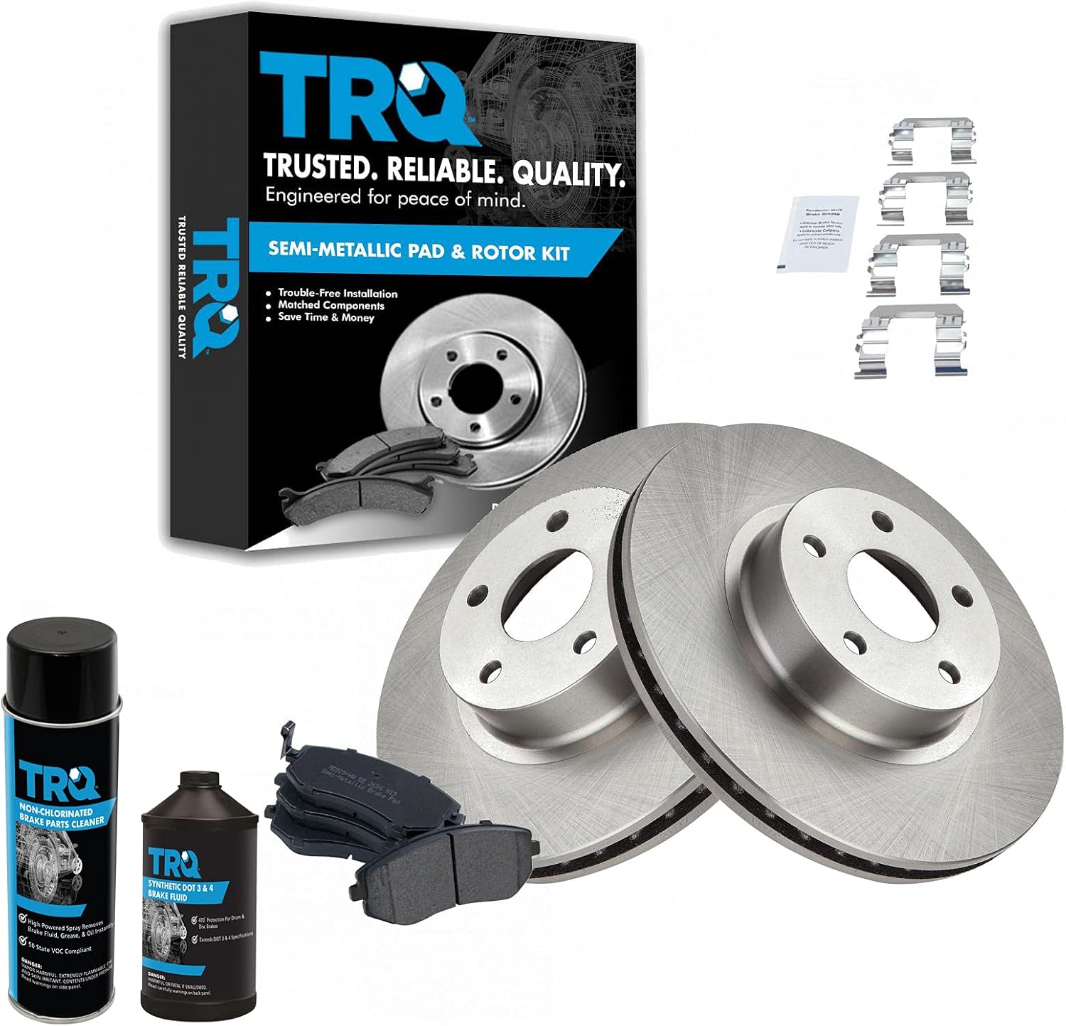 TRQ Front Brake Pad & Rotor Kit Brake Chemical Kit Brake Pads Brake Rotor Semi-Metallic Compatible with 2005-2006 Saab 9-2X 2002-2010 Subaru Impreza 2002-2005 Legacy