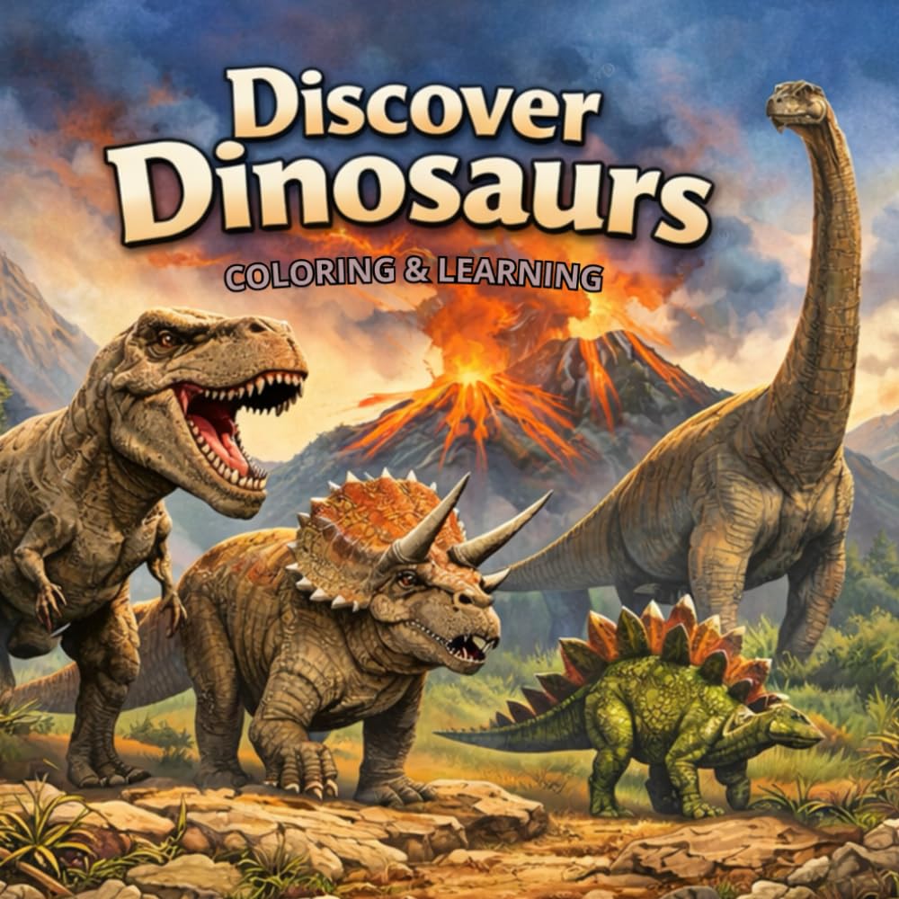 Discover Dinosaurs Coloring & Learning: For Kids Ages 5-9