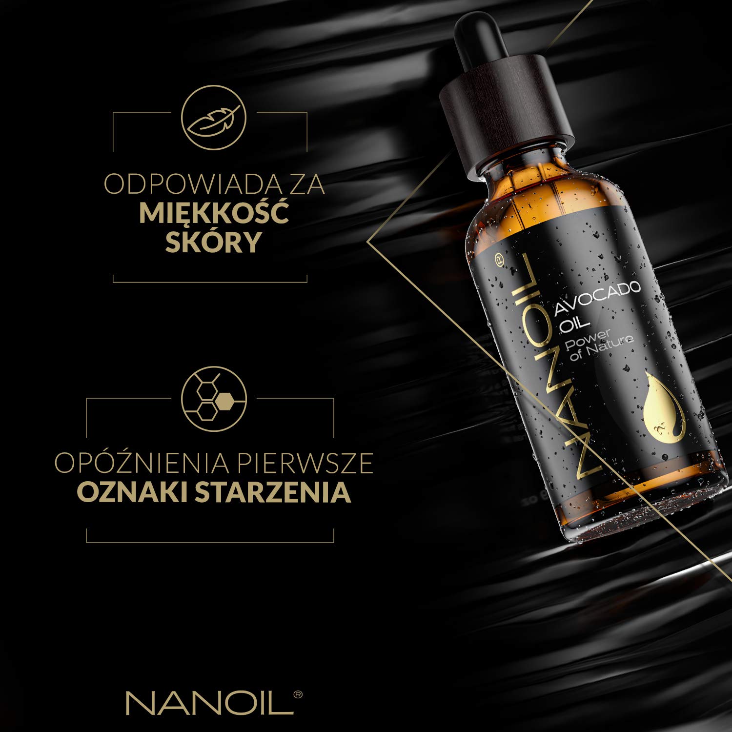 Olejek z awokado Nanoil Avocado Oil 50 ml – naturalny, zimnotłoczony i nierafinowany olejek do pielęgnacji włosów, ciała i twarzy