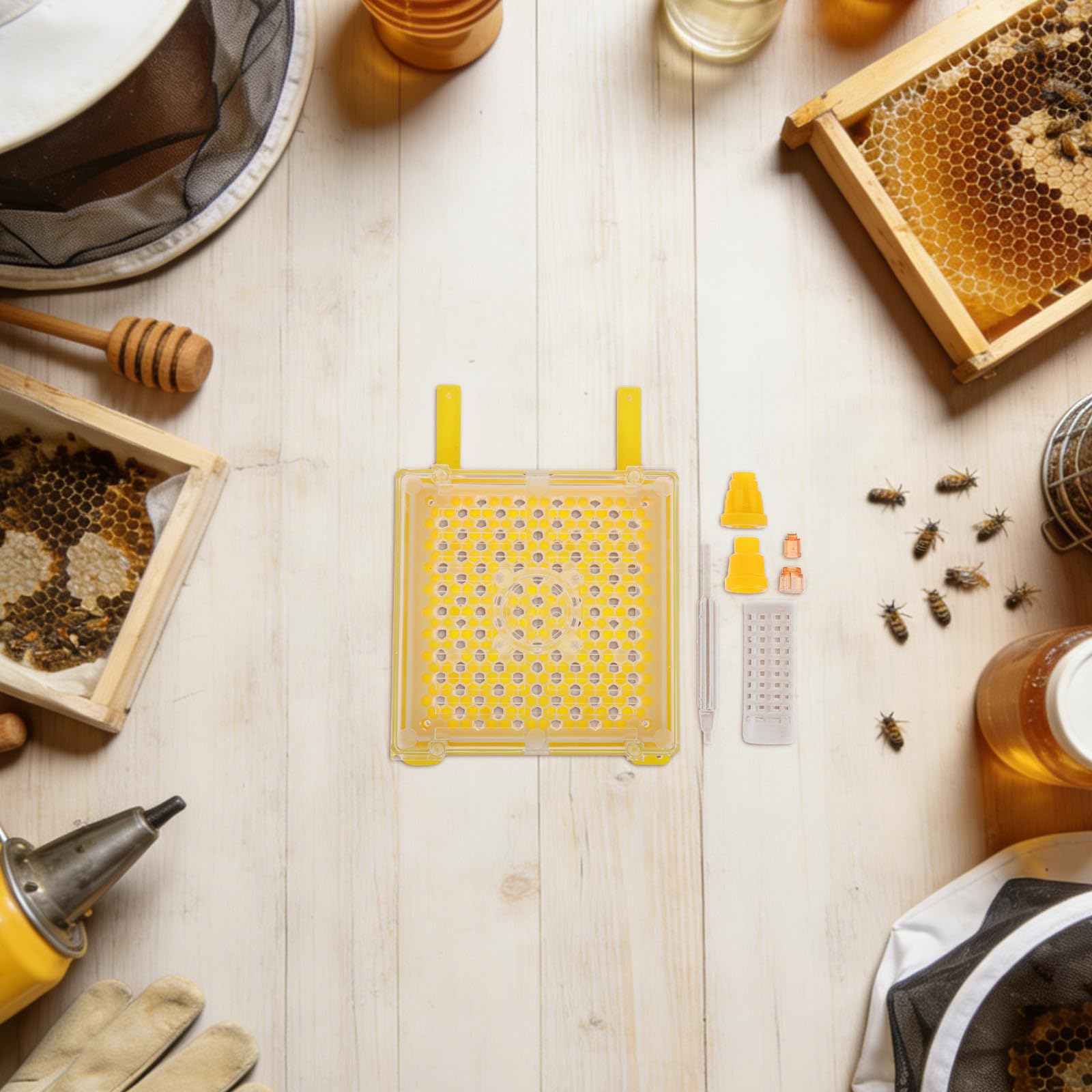 BESPORTBLE 1 Set di Attrezzature per L'allevamento Delle Regine: Kit per Arnia, Attrezzature per La Cura Delle Api, Strumento di Allevamento, Clip per Innesto, Forniture per L'allevamento Regine per