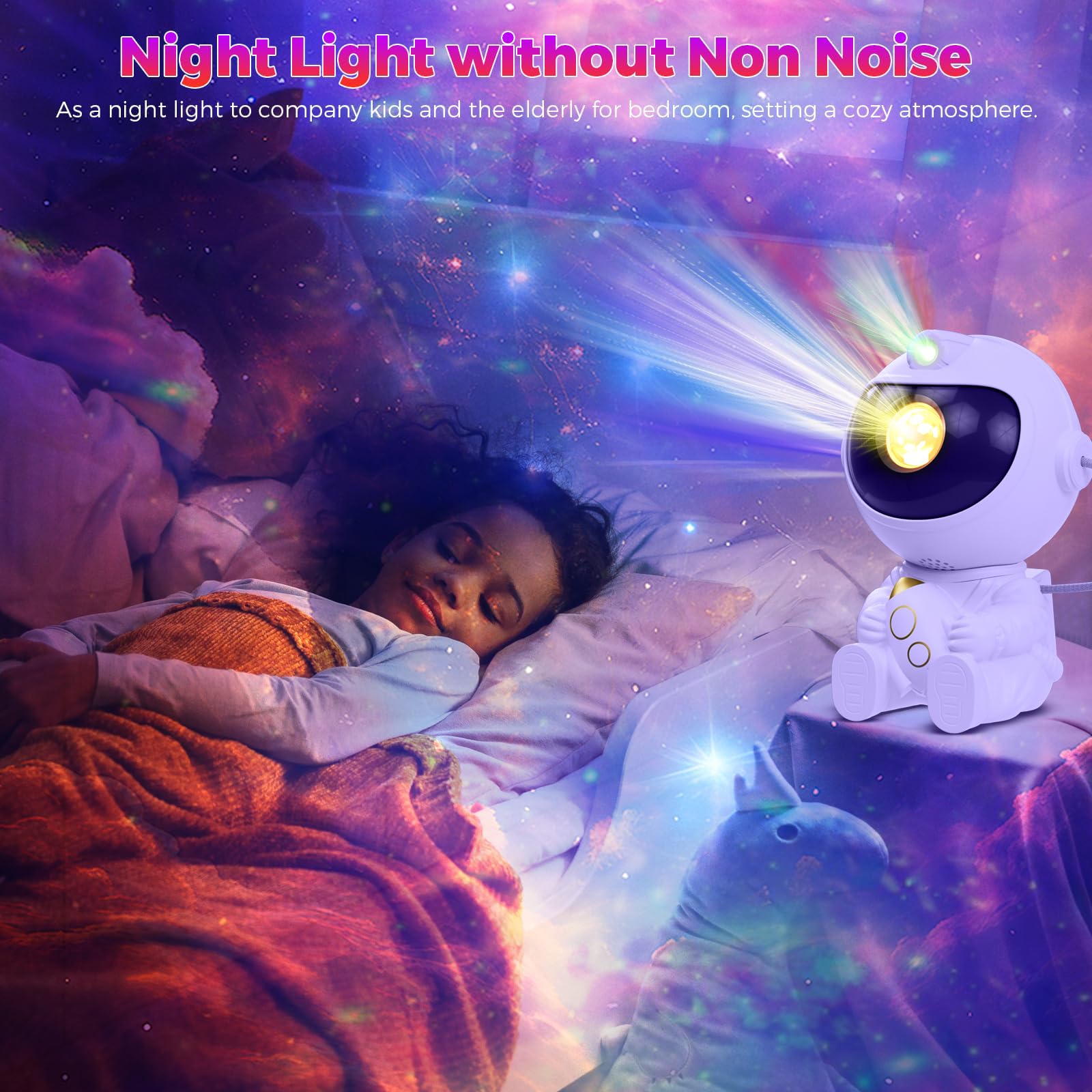 Sternenprojektor Galaxie-Nachtlicht – Astronauten-Weltraumprojektor, Sternennebel-Deckenlampe mit Timer und Fernbedienung, Geschenk für Kinder und Erwachsene, Heimdekoration, Party-Deckendekoration