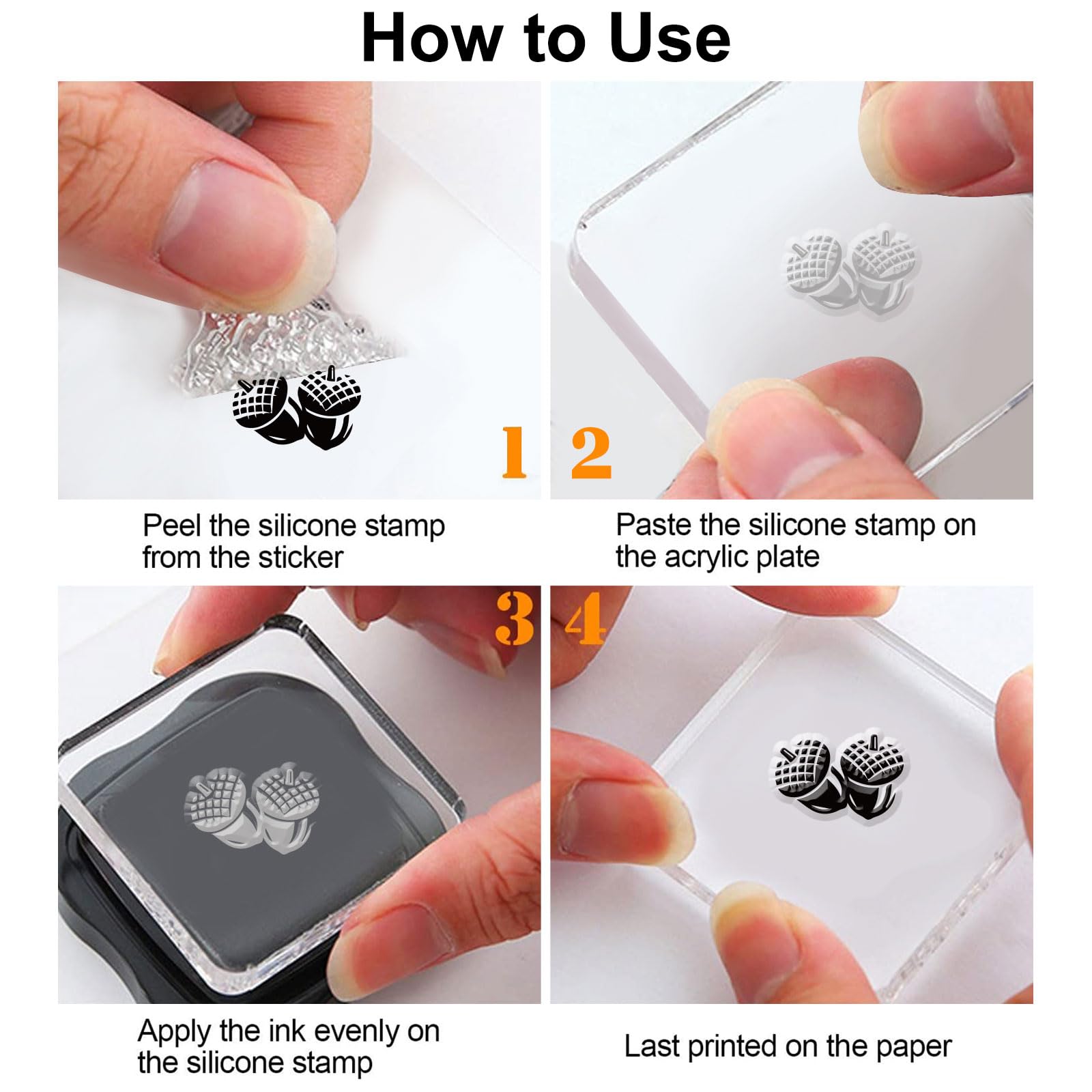 Fall Winter Clear Stamps Set - Autumn Mushroom, Pumpkin, Squirrel, Pine Tree Silicone Stamps For Card Making, Scrapbooking