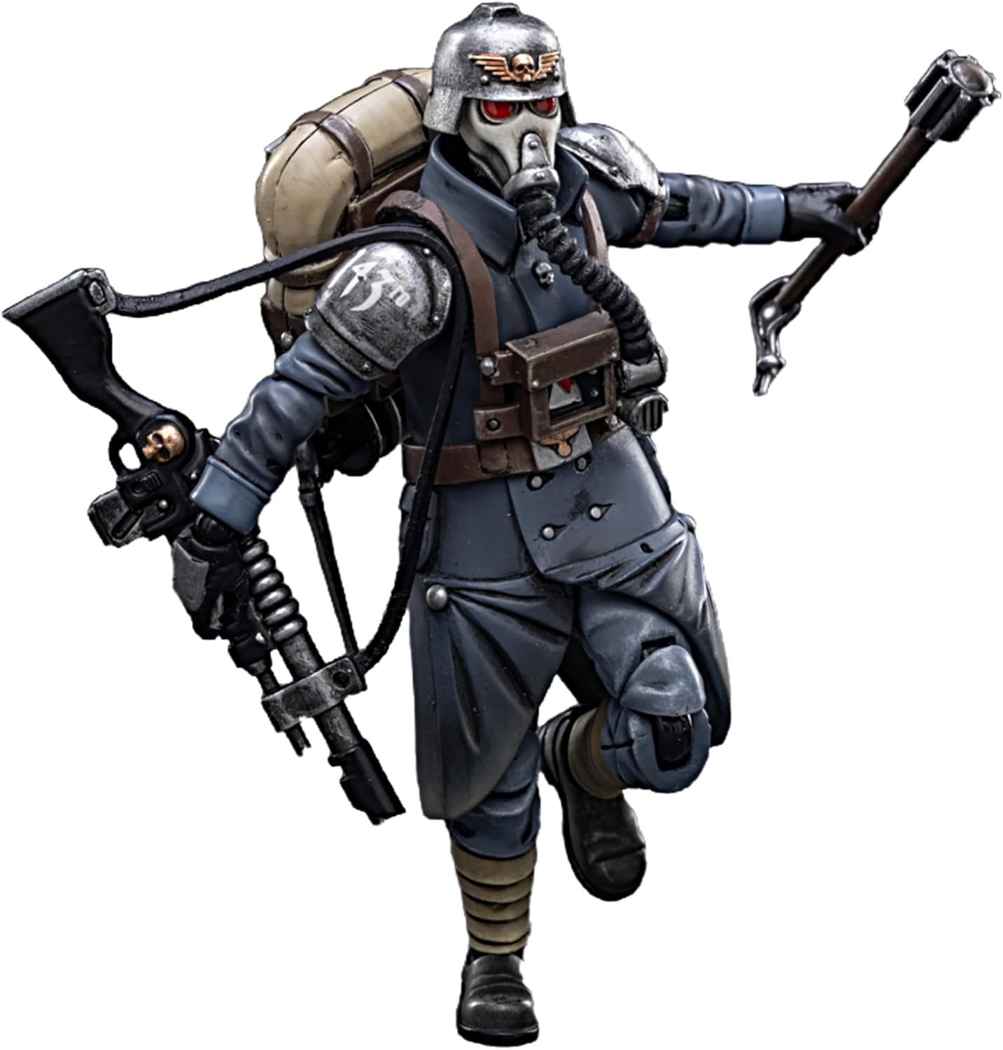 JOYTOY Warhammer 40k 1/18 Action Figure Astra Militarum Death Korps of Krieg Veteran Squad Guardsman 4-inch Collectible Gifts,Toys for Kids 15+ and Adults
