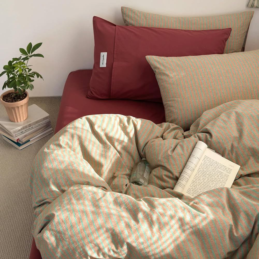 Housse de couette anti transpiration parure de lit coton drap plat LIUXIN