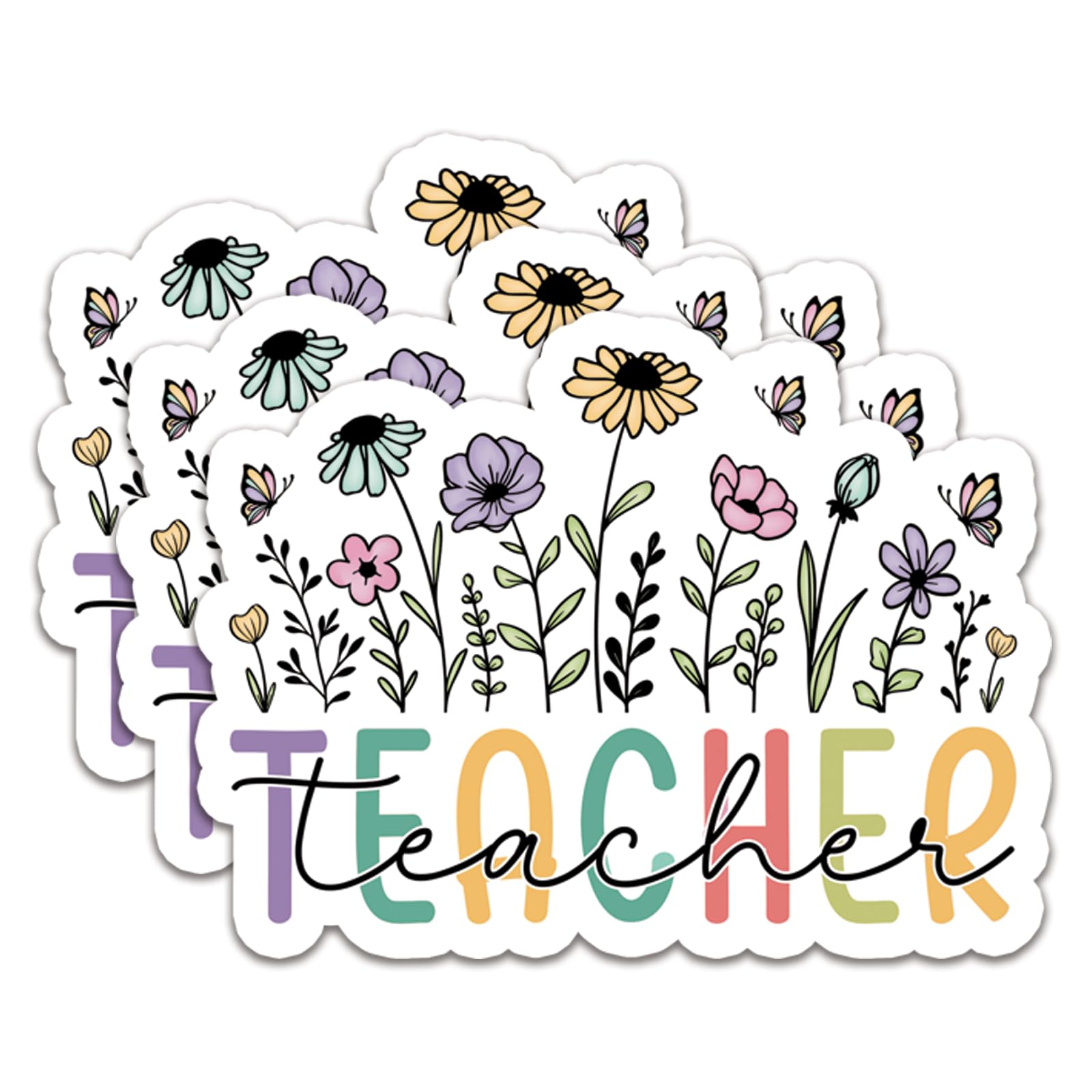 (3Pcs) Teacher Sticker Teacher Stickers Decal Waterproof Vinyl Stickers Adult for Laptop Kindle Car Tumbler Water Bottle Mug Phone Notebook Helmet