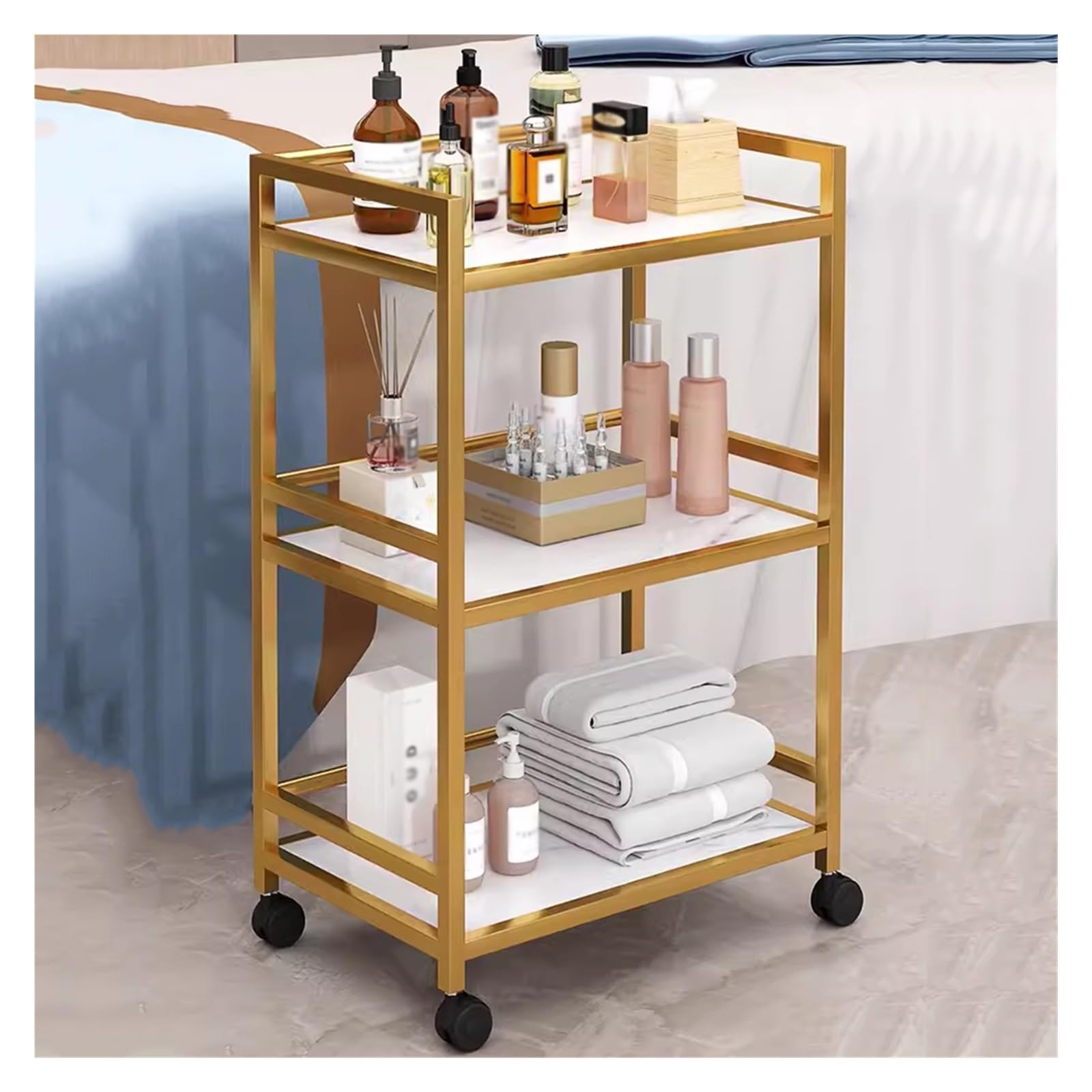 3-poziomowy wózek dla & Spa - Metalowy wózek serwisowy Łatwy do przenoszenia Durab Design Idealny do nizowania ty Sulies i sprzętu