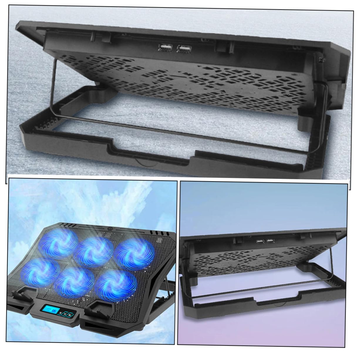 Holibanna Laptop Cooler Holder z Cichymi Wentylatorami Regulowana Podstawka Chłodząca Do Laptopów Do Ergonomiczny Stojak Biurko Zapobiegający Przegrzewaniu i Bólowi Szyi