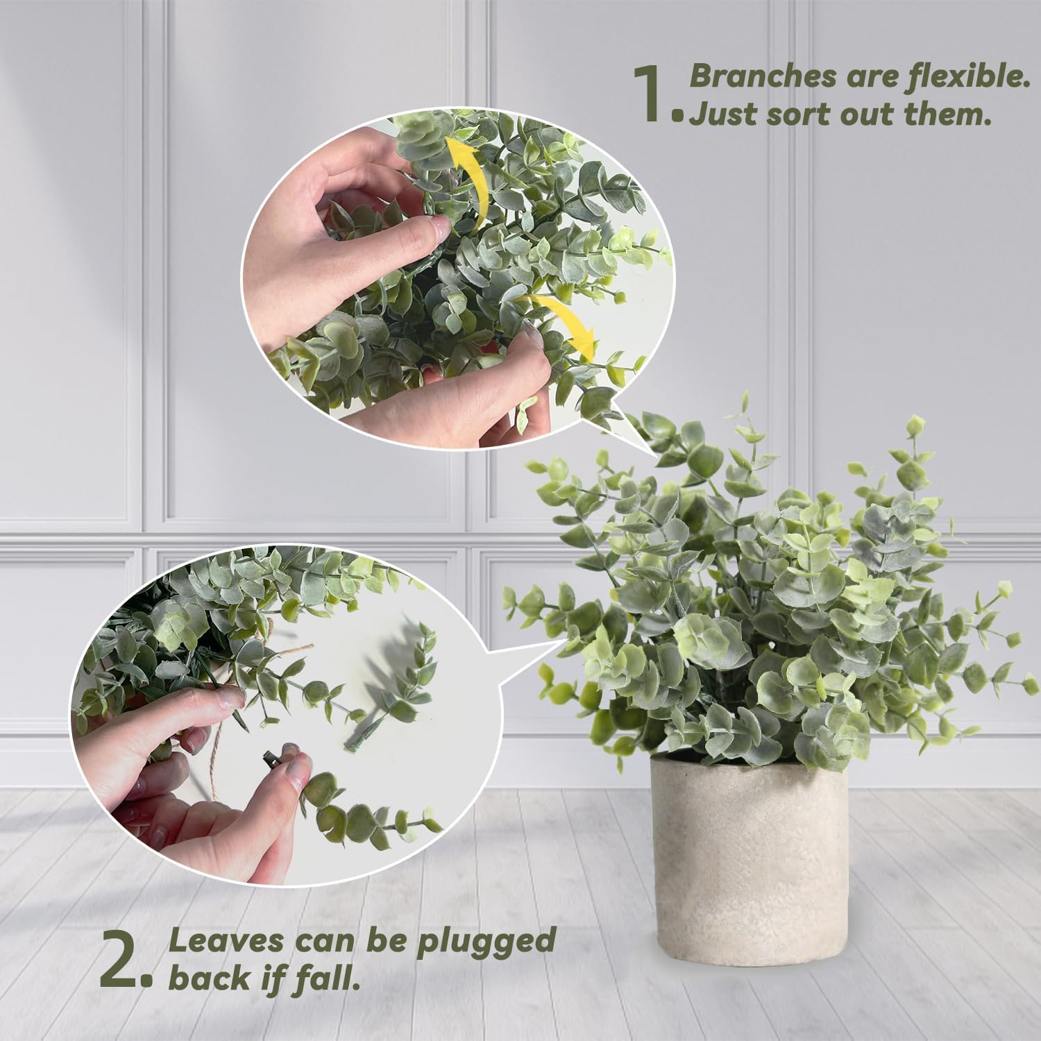 MIMITOOU Lot de 4 Mini Plantes artificielles en Pot en Plastique Artificiel romarin Vert pour la Maison, Le Bureau, la Cuisine, la décoration de comptoir. …