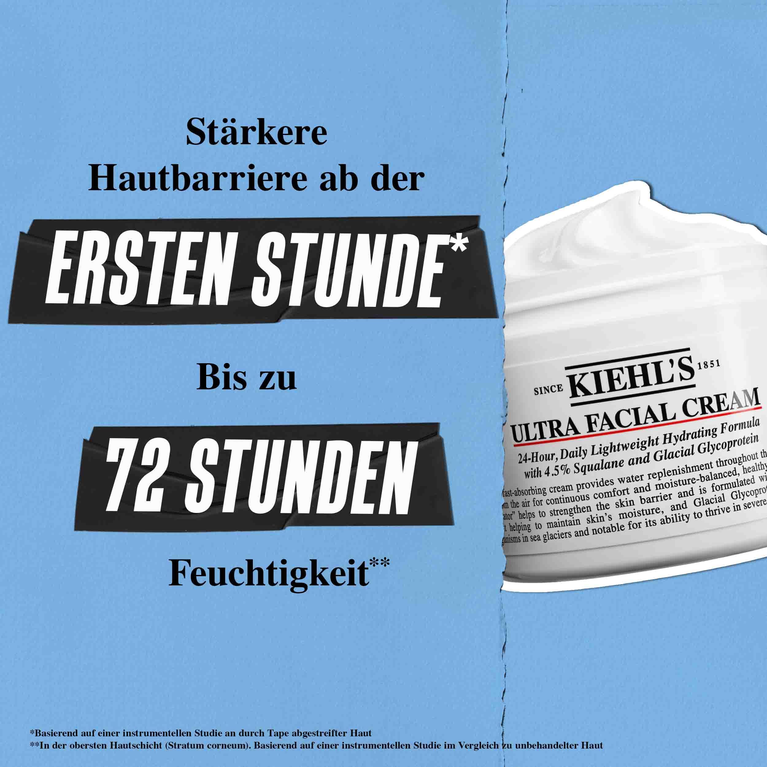 Kiehl's Ultra Facial Cream, intensiv pflegende Gesichtscreme mit Squalan für 72h Feuchtigkeit, stärkende Gesichtspflege für jeden Hauttyp und eine intakte Hautbarriere