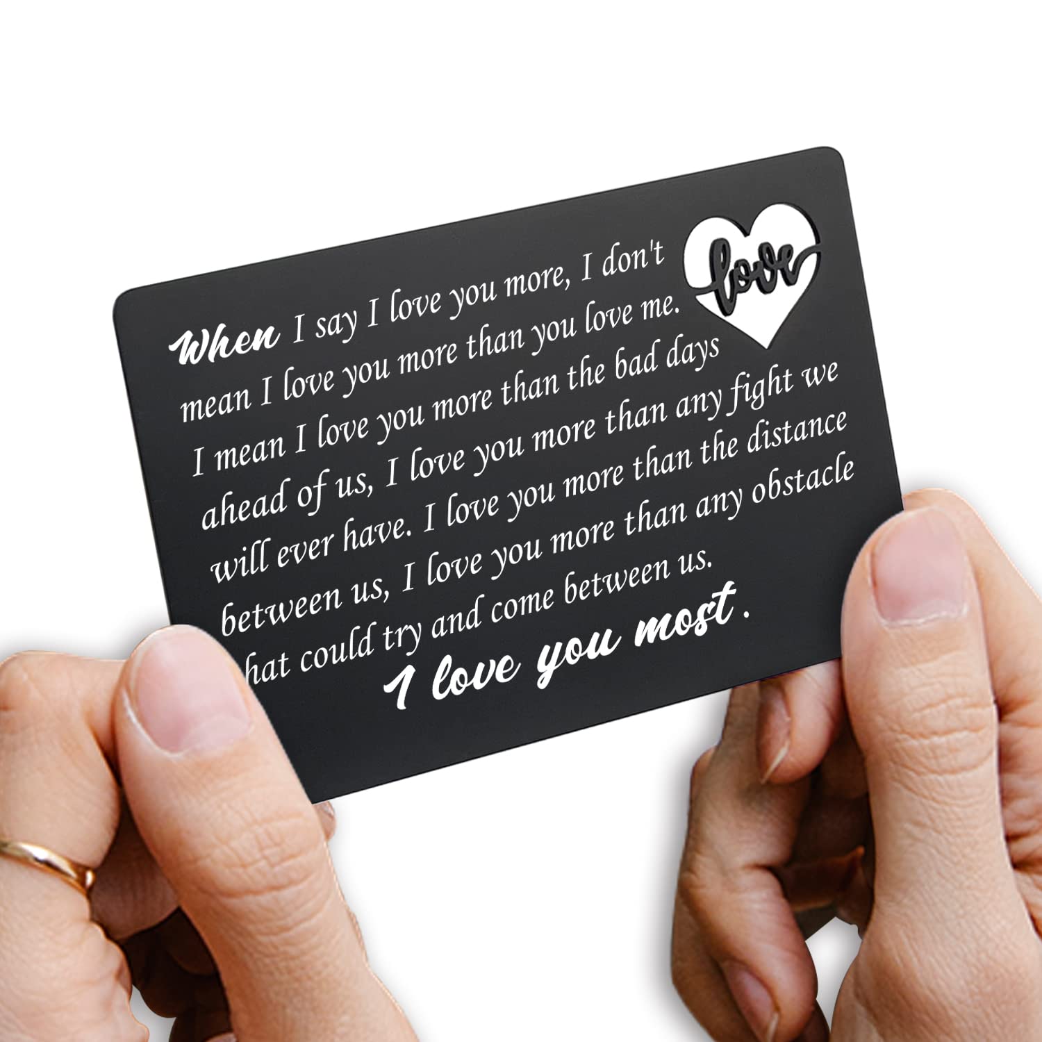 Anniversary Metal Wallet Insert Card, Valentine's Day, Boyfriend Gift, Husband Gift, Wife Gift, Sentimental Keepsake, Anniversary Valentine Gifts for Him