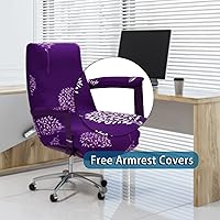 Vista 2 de WOMACO Fundas para silla de oficina, fundas elásticas para silla de computadora con fundas para reposabrazos, fundas universales para silla de jefe