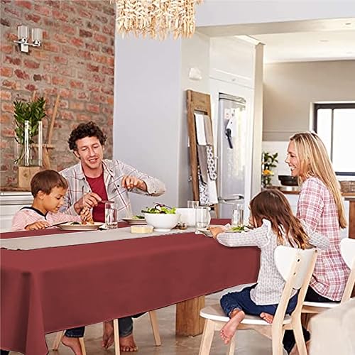Miniatura 8 de PCIUGXVN Mantel rectangular texturizado, impermeable, a prueba de derrames, sin arrugas, decoración de mesa de cocina y comedor, mantel de tela para