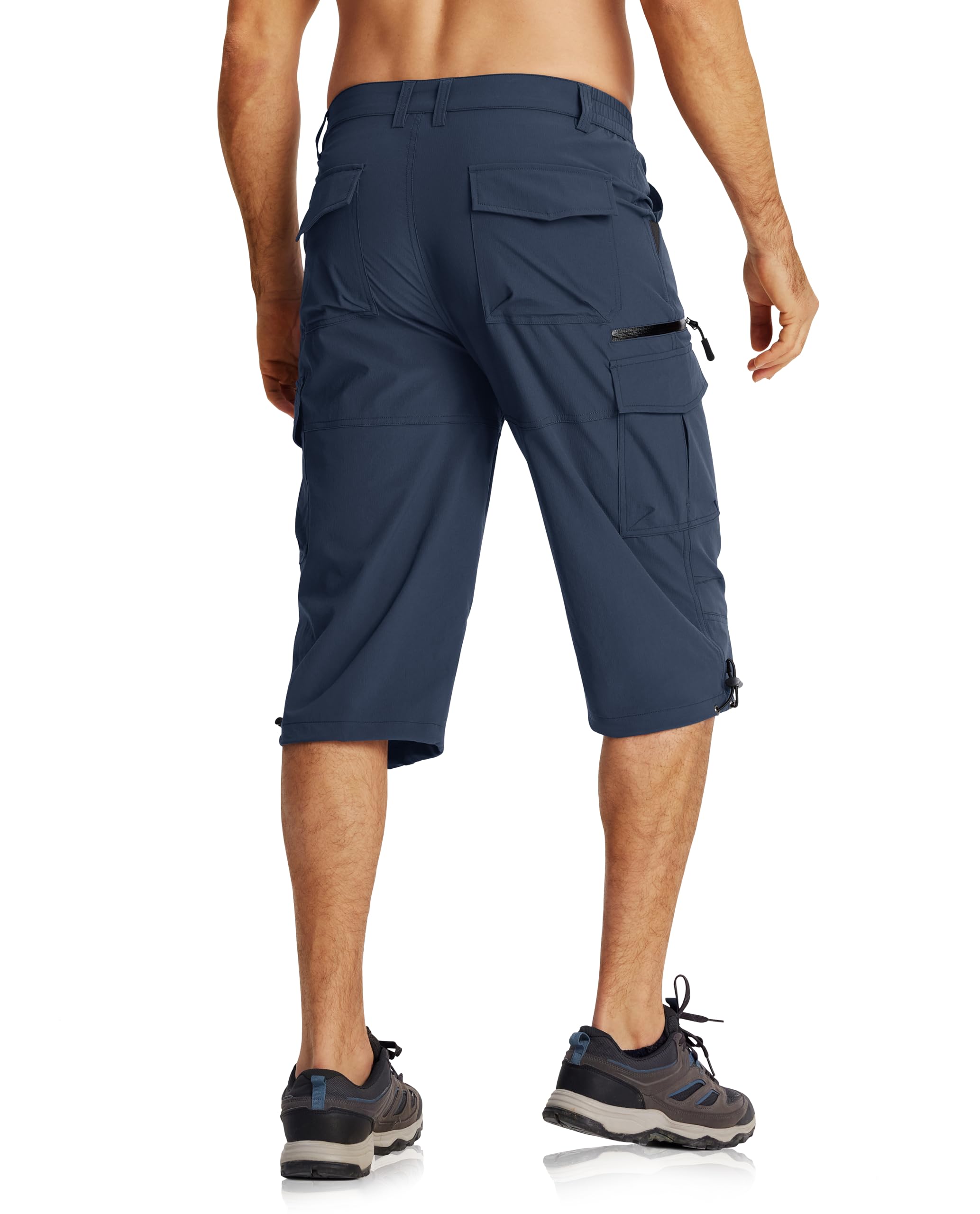 MAGCOMSEN Pantaloncini da lavoro ad asciugatura rapida da uomo Pantaloni Capri a 3/4 con tasche con cerniera Pantaloncini da arrampicata