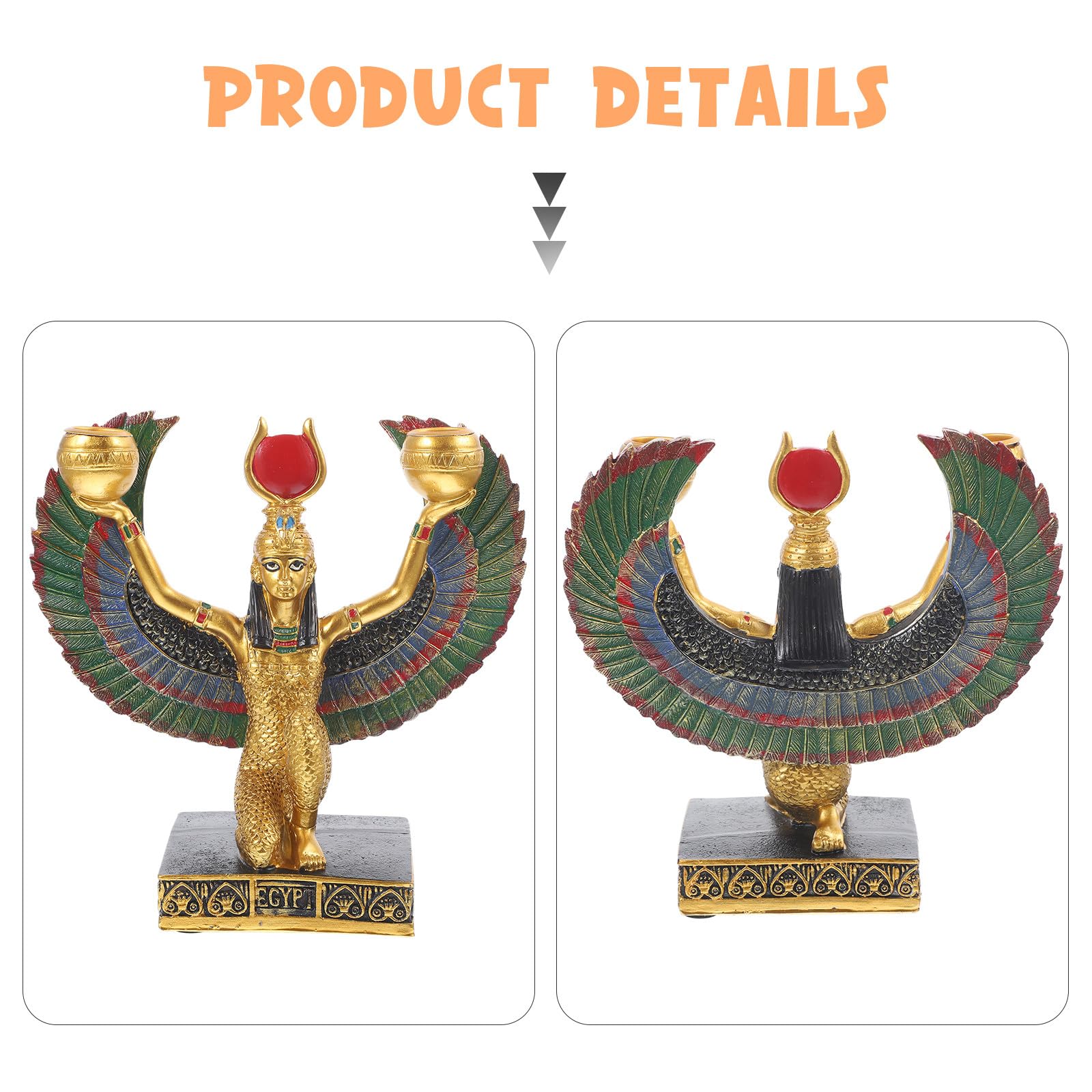 SHINEOFI Statua Ornamentale in Resina di Dea Egizia Aperte Statuetta da Collezione Decorativa per Scrivania e Arredamento Casa Regalo Artistico per Appassionati di Mitologia Egizia