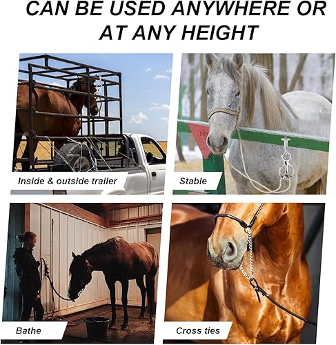 Miniatura 7 de LUTER Anillo de amarre de caballo resistente, anillo de amarre de caballo de acero inoxidable, anillo bloqueador de amarre para caballos,
