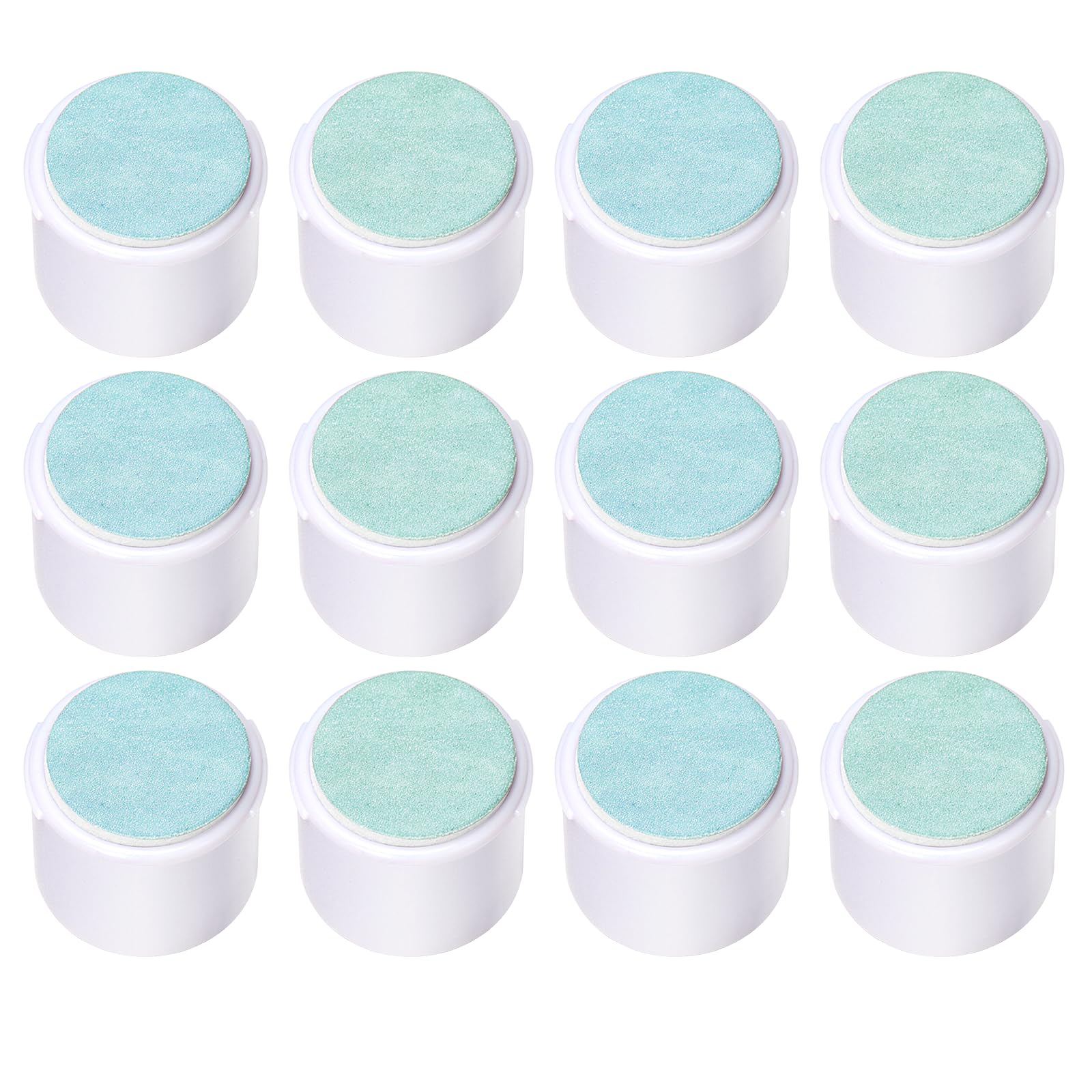 Almohadillas de repuesto para recortadora de uñas eléctrica, 12 paquetes de cabezales de molienda de limas de uñas para bebés compatibles con lima de uñas Frida Baby (verde: 6-12 meses; azul: 12+M
