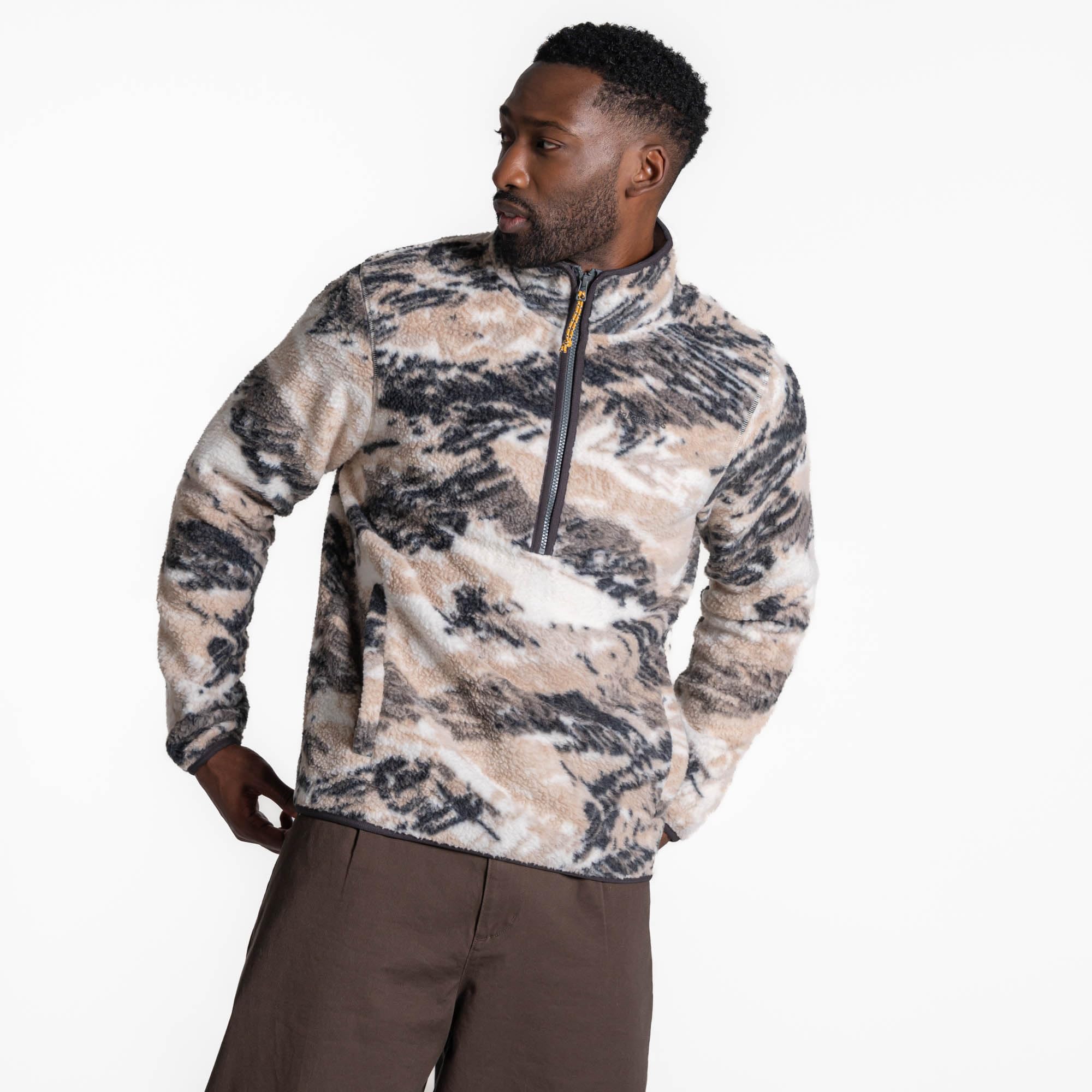 Craghoppers Tatton II - Maglia termica da uomo in pile Borg con mezza zip