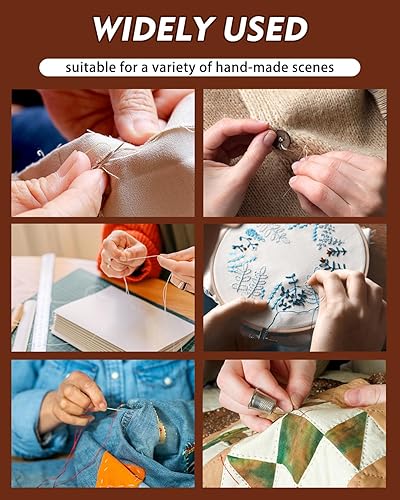 Miniatura 7 de BAGERLA Kit de costura resistente, kit de 48 piezas de agujas e hilos con agujas de hilo de tapicería, cortador de costura de punzón, kit de