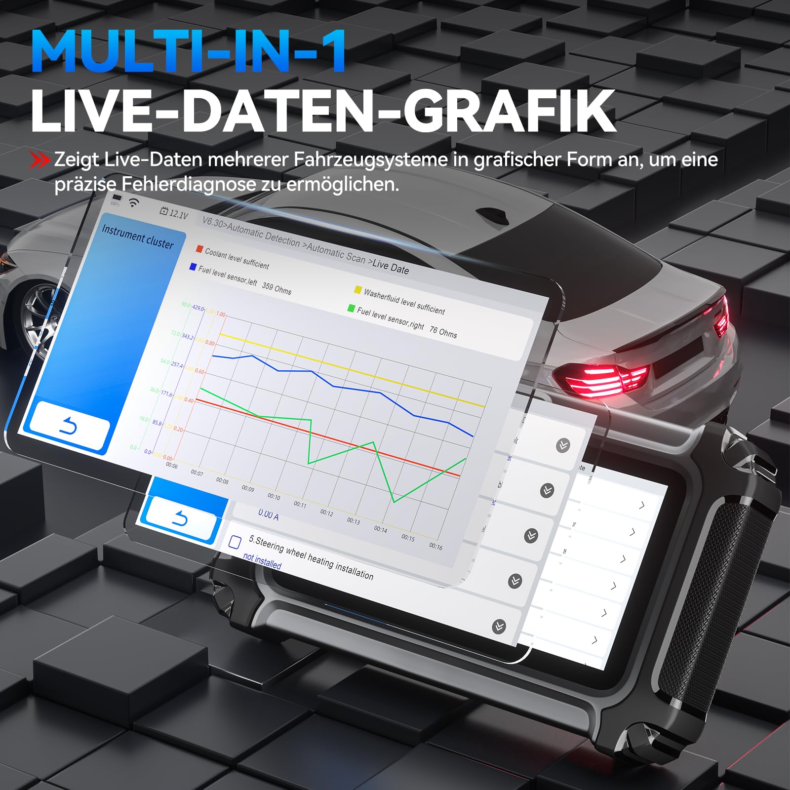 XTOOL IP500-BMR OBD2 Diagnosegerät für BMW/Mini/RR, ECU Codierung, Bidirektionale Steuerung, Vollsystem, Batterieregistrierung, 23+ Resets, ABS EPB SAS SRS DPF, Live-Daten, Lebenslang Updates