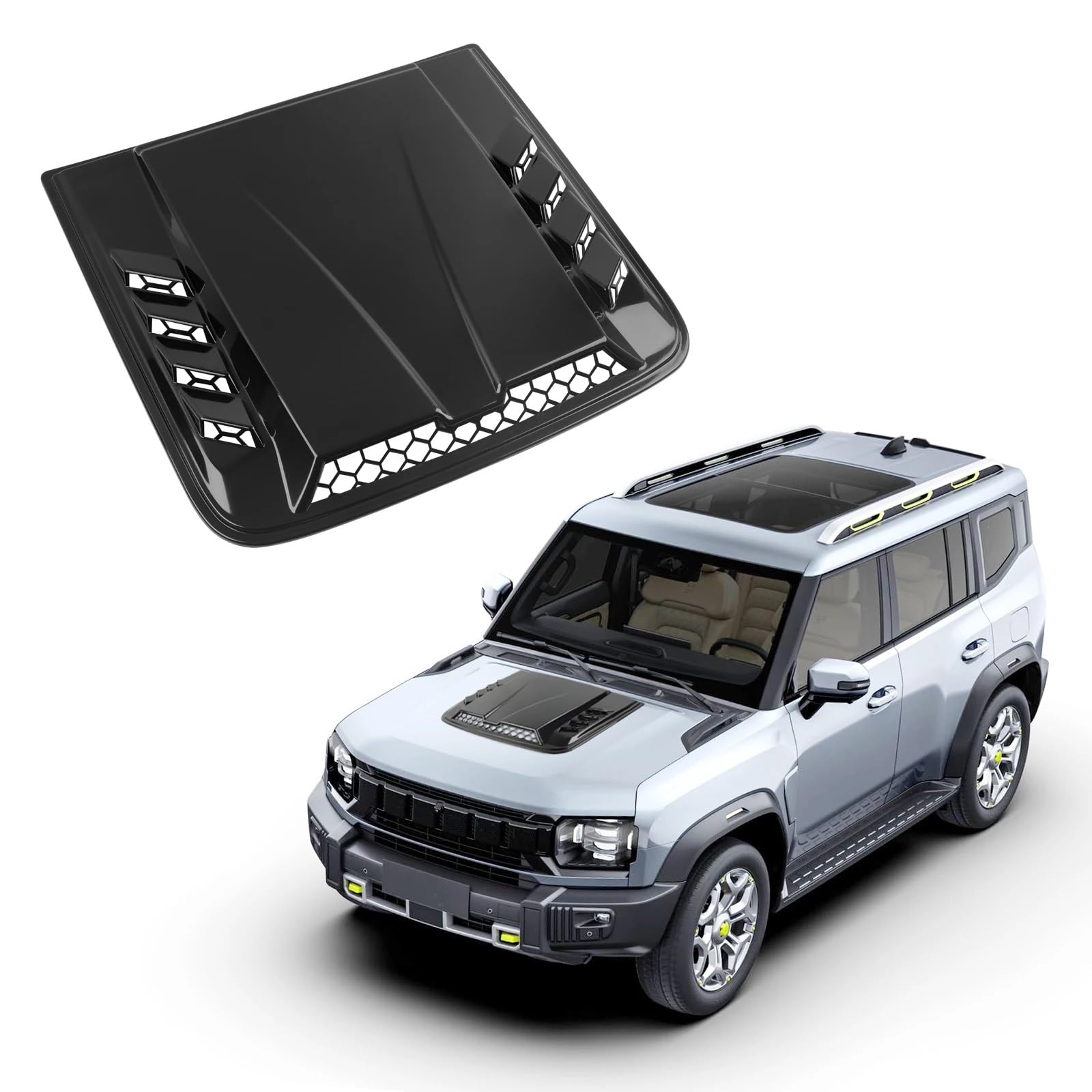 Prese d'Aria Cofano auto Compatibile Con Chevy Per Camaro Bonnet Scoop Vent Decorativo Car Exterior Tuning Parte Di Ricambio(Black 1)