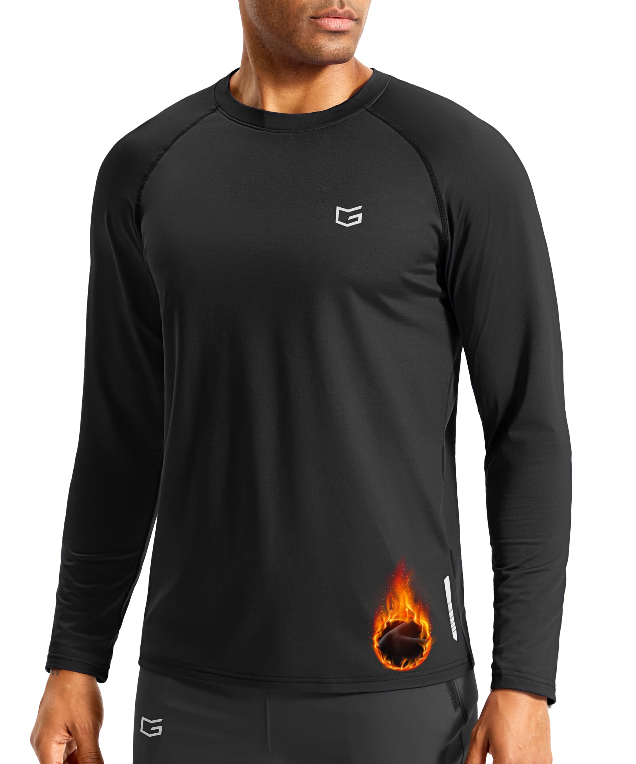 Men's Thermal Shirts Long Sleeve Athletic Workout T-Shirts Crewneck Fleece Lind Base Layer for Men Cold Weather-image-32
