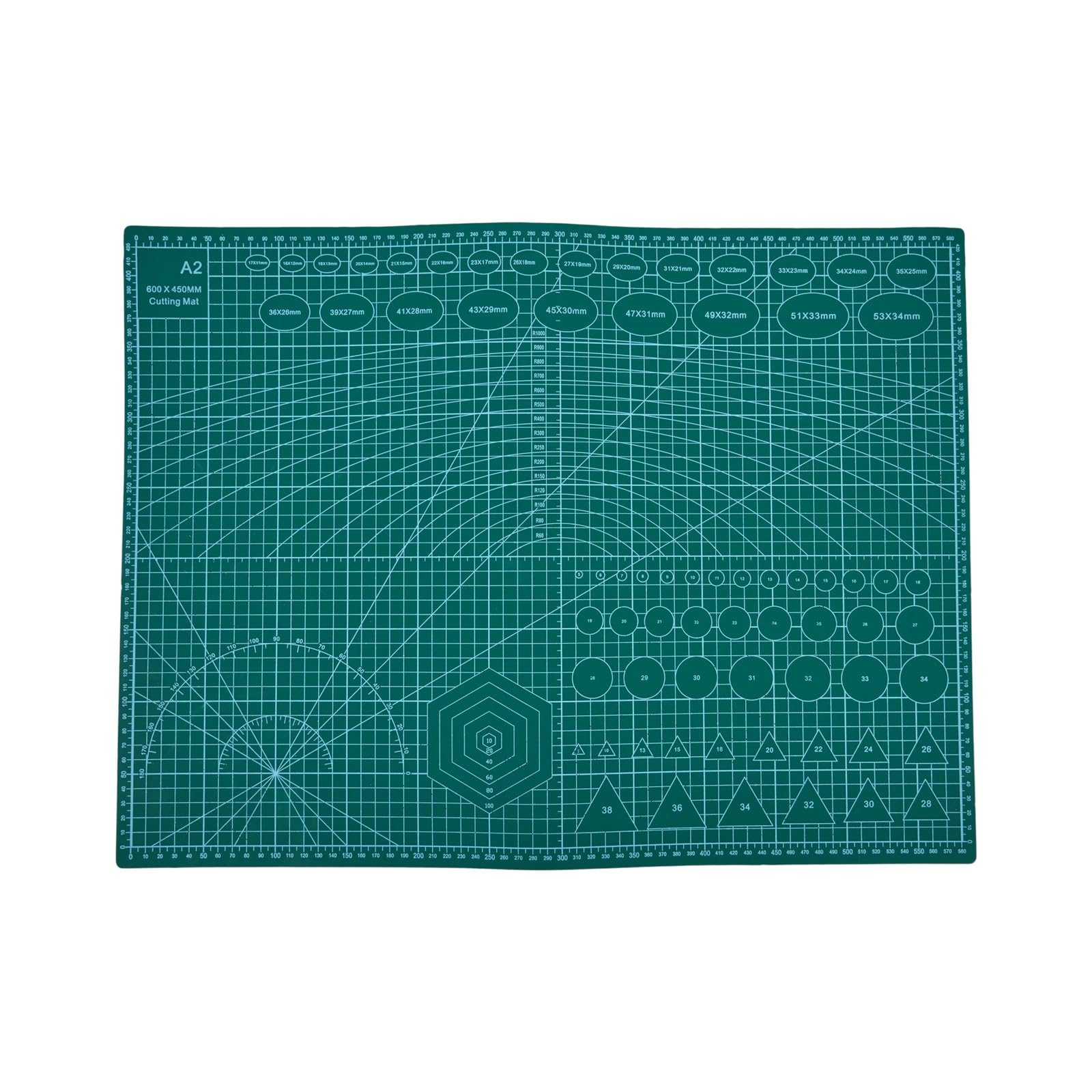 Tappetino da taglio double-face per misure A2/A3/A4/A5, tappetino da cucito autorigenerante con superficie antiscivolo e scala trasparente, spessore 3 mm, impermeabile