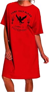 TOOLOUD Cabin 3 Poseidon Camp Half Blood Adult Wear Around Short Sleeve Women's Night Shirt and Dress