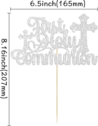 Miniatura 9 de Gyufise Paquete de 24 adornos para magdalenas de Jesús con purpurina dorada para pan de pescado para la última cena, bautismo, cruz, decoración para