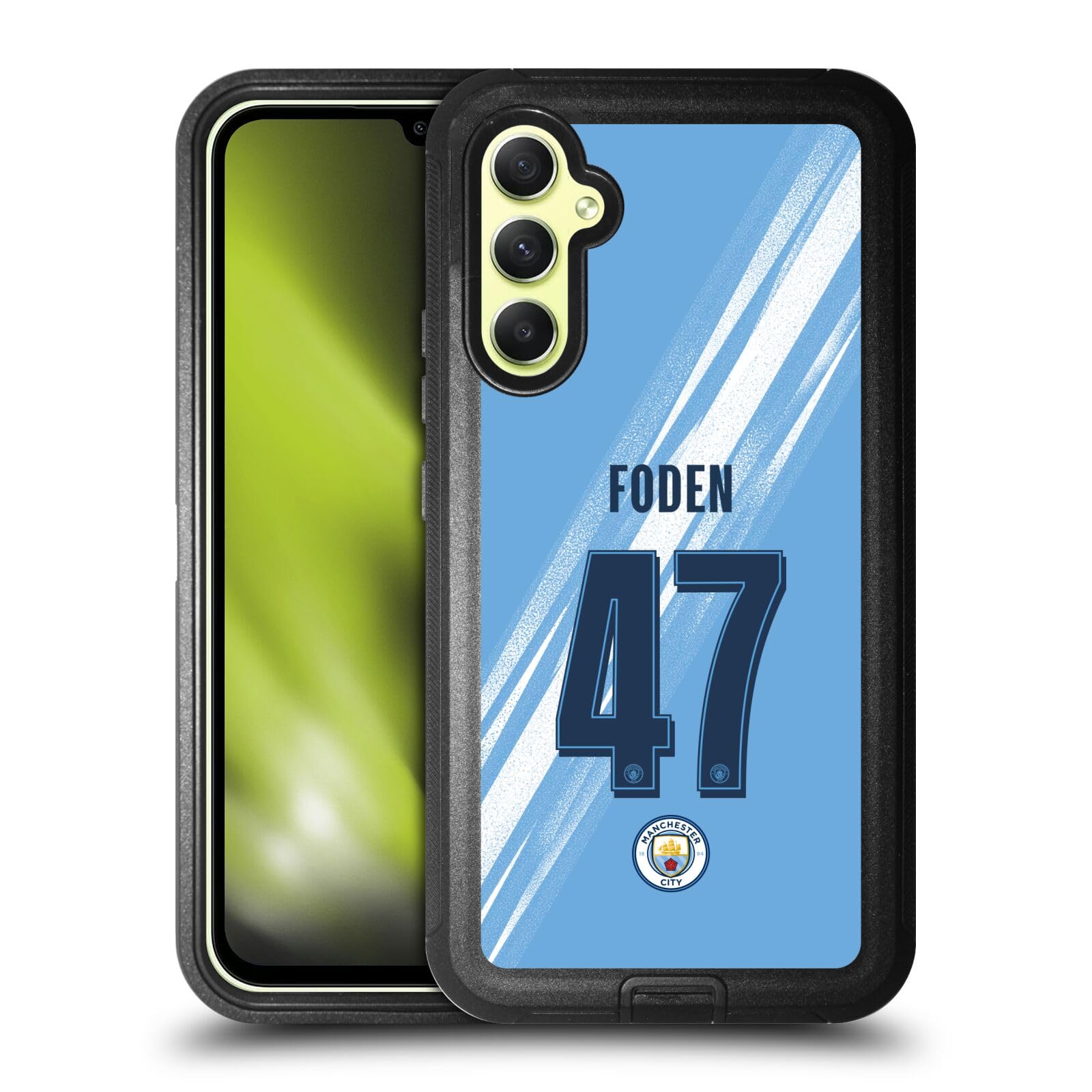 Head Case Designs Officially Licensed Manchester City Man City FC Phil Foden 2025/26 Players Home Kit Ultra-Armoured Shockproof Case [Military Grade Protection] Compatible With Samsung Galaxy A34 5G