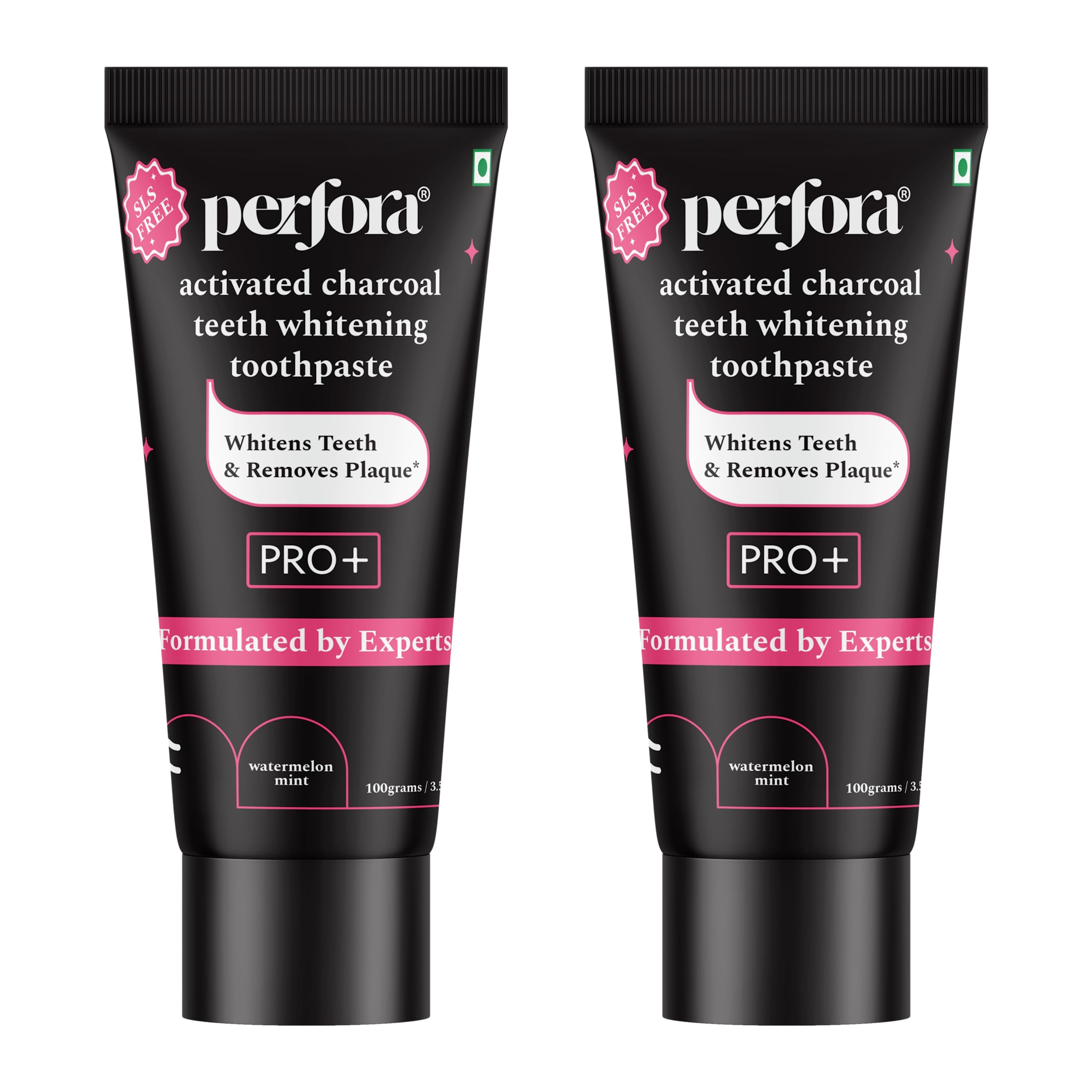 Activated Charcoal Whitening Toothpaste 200 gms (100 g x 2) | Enamel Safe Teeth Whitening Toothpaste for Men & Women | Removes Coffee, Tobacco & Wine Stains | SLS Free | Watermelon Mint