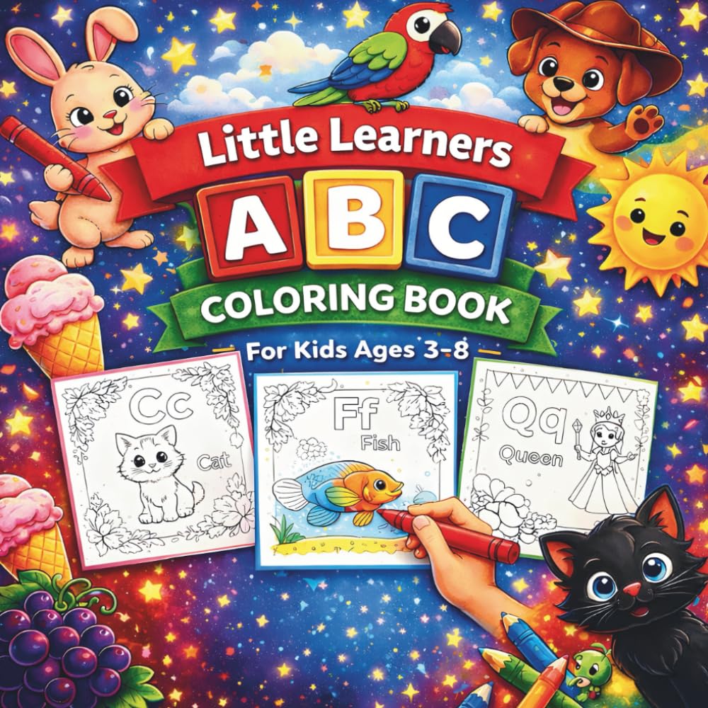 Little Learners ABC Coloring Book: Big Letters, Simple Pictures & Stress-Free Coloring for Preschool and Early Learners