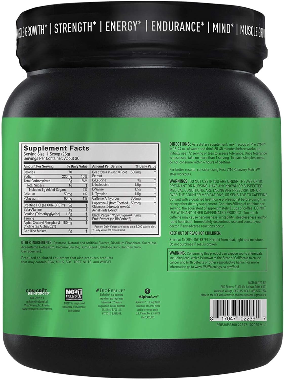 Buy JYM Supplement Science Pre JYM Pineapple Strawberry Pre Workout