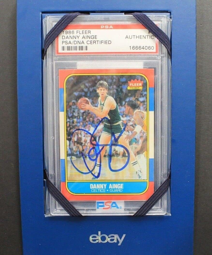 Danny Ainge Boston Celtics Autographed 1986 Fleer #4 Basketball Signed Card PSA