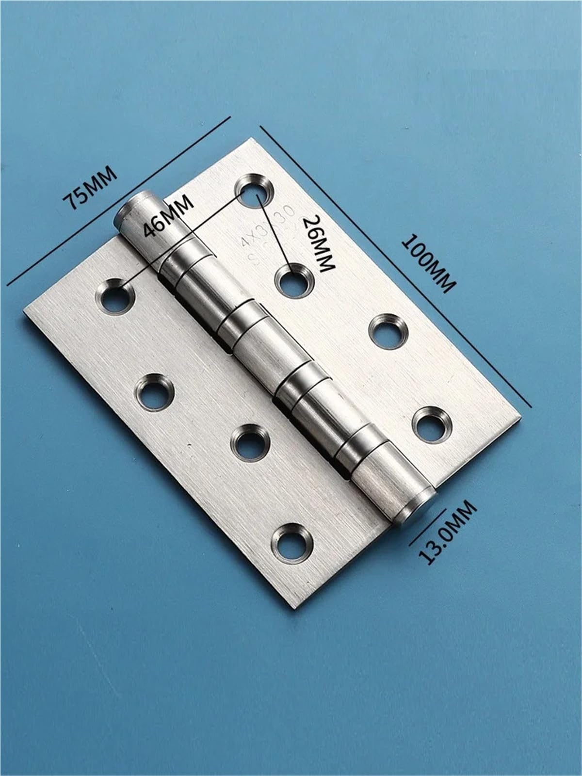 Bisagras plegables, Bisagras plegables de acero inoxidable con rodamiento madera, pestillo puerta apertura plana, 1/2 Uds(100mm,1 pieces)