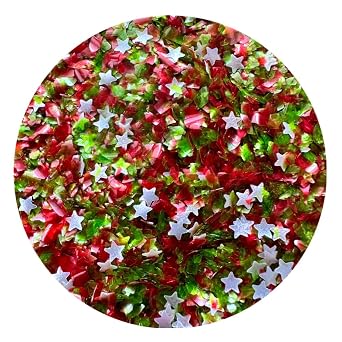 EDIBLE GLITTER - HAPPY HOLIDAYS CHRISTMAS Color, 1/4 oz. for cakes, stars, for cupcakes, for cookies By Oh! Sweet Art