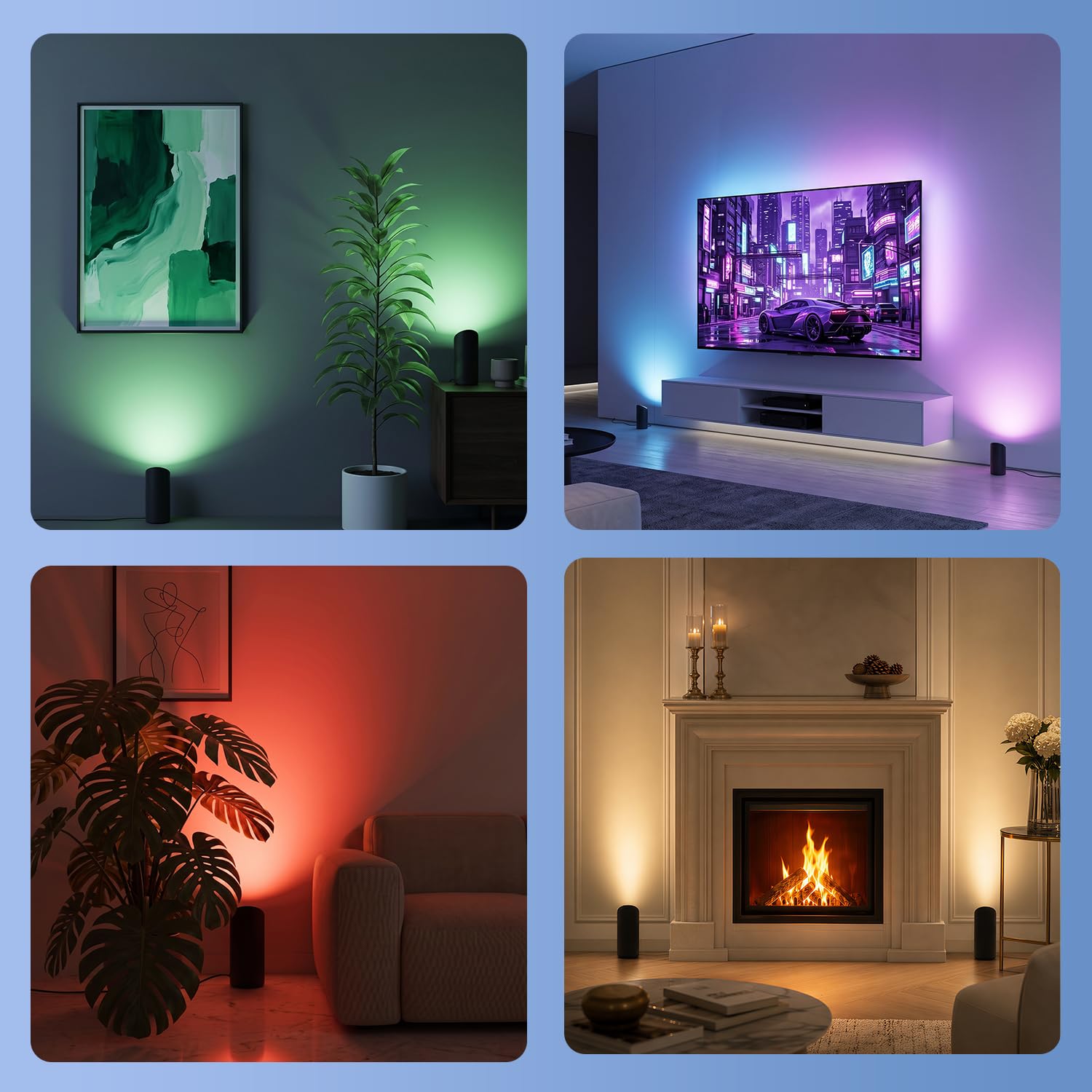 LED Uplight Spotlight,Foco LED 8W, RGB LED floor lamp Foco de Pie 2PCS